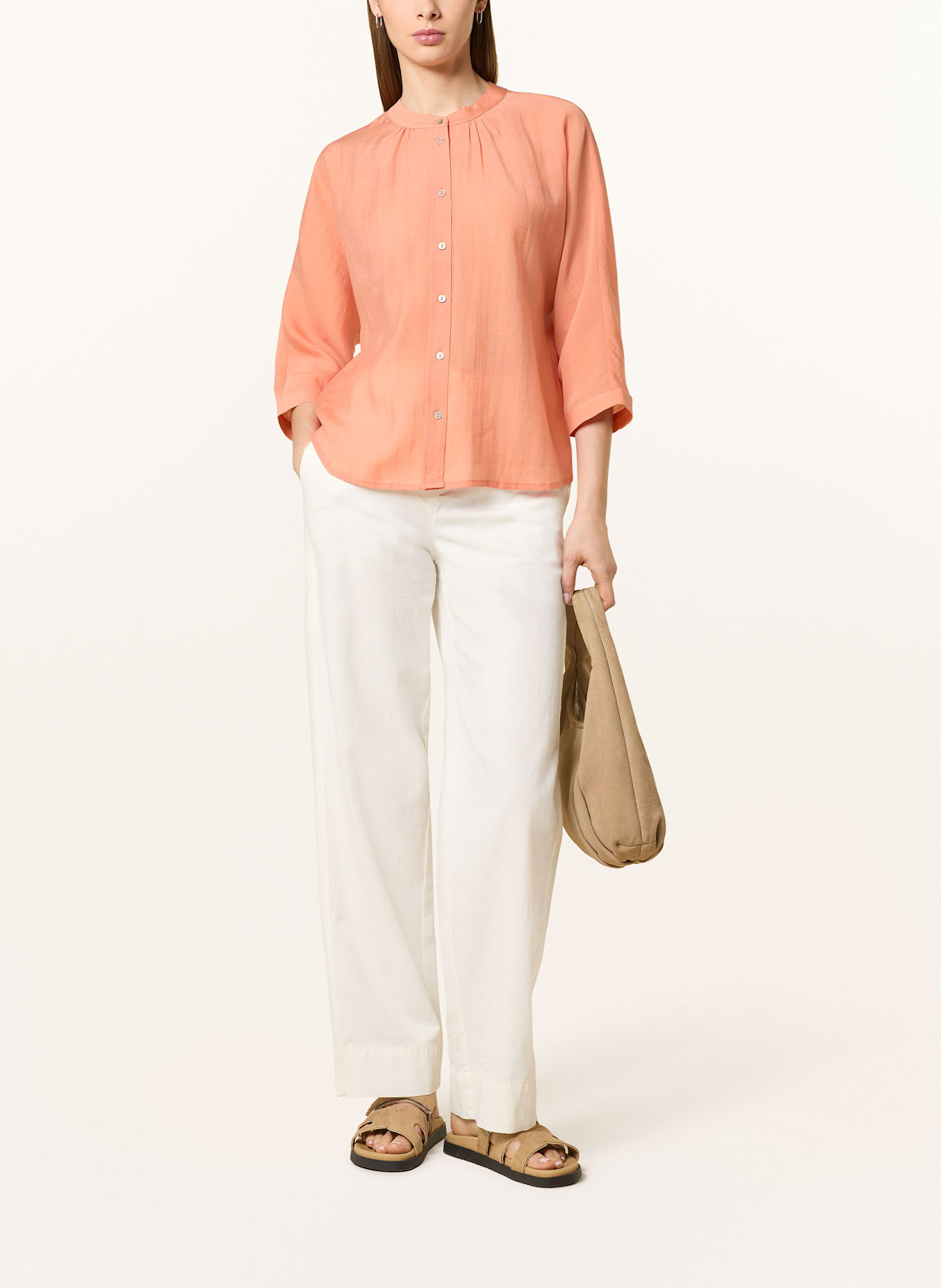 OPUS Bluse FABELL mit 3/4-Arm: HELLORANGE