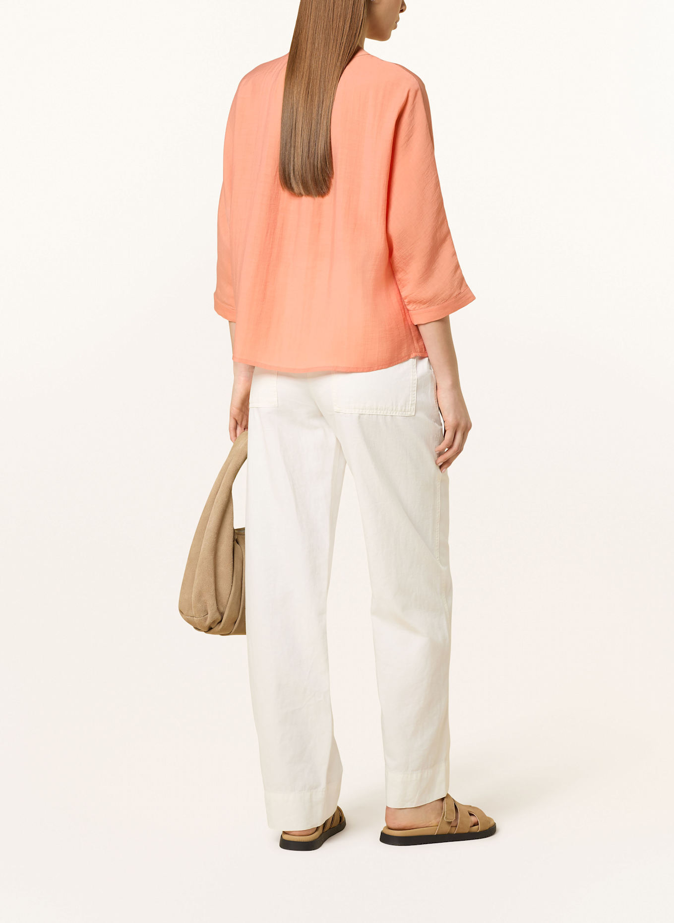 OPUS Bluse FABELL mit 3/4-Arm: HELLORANGE