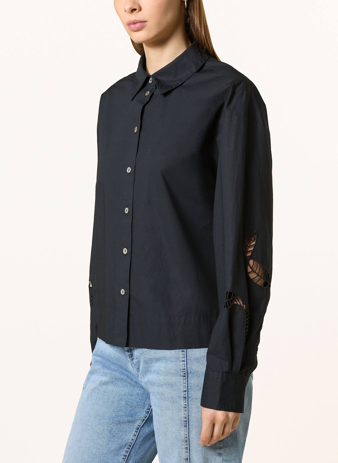 OPUS Hemdbluse FOTANIS: SCHWARZ