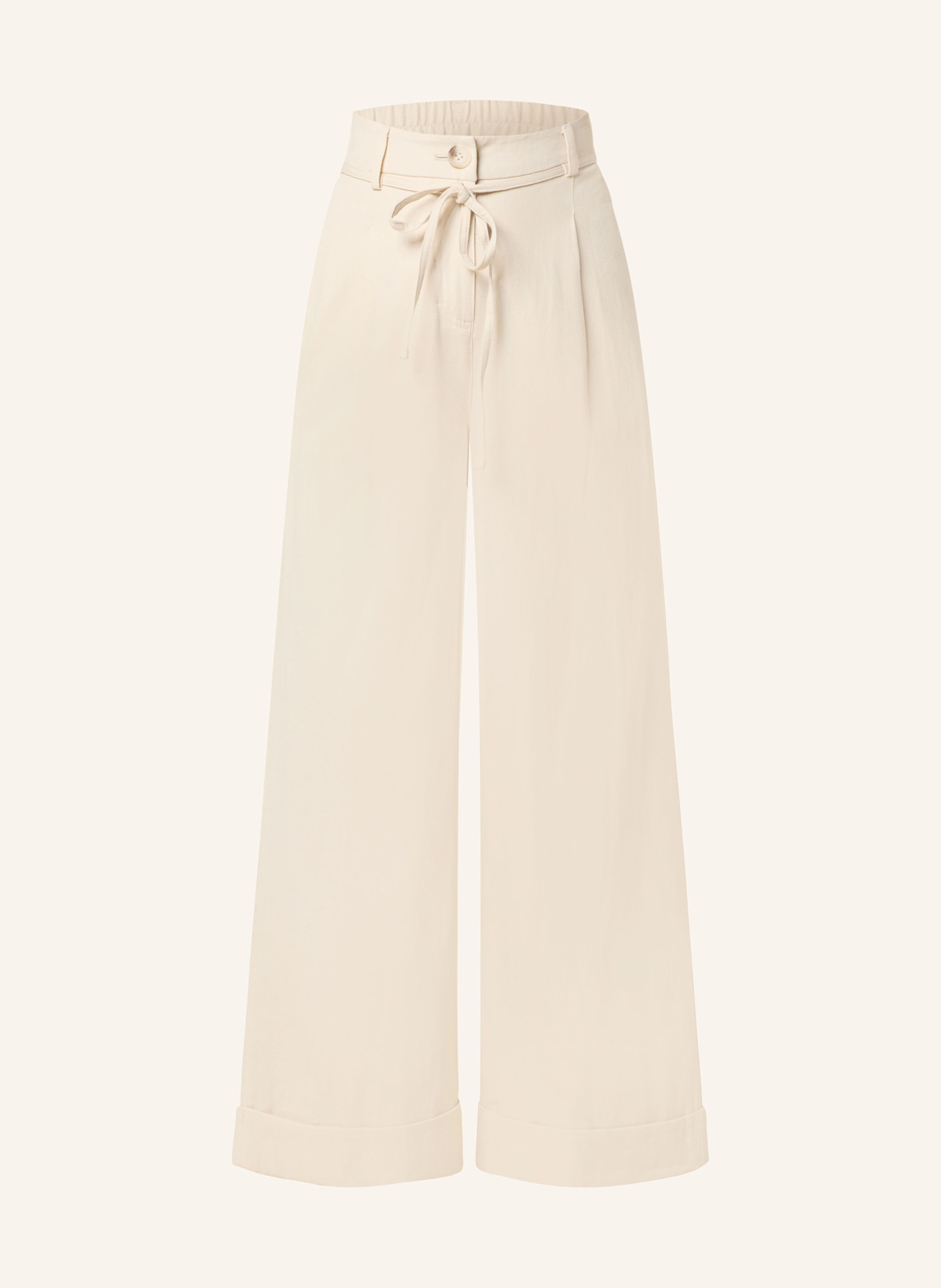OPUS MEERI wide leg trousers: CREAM