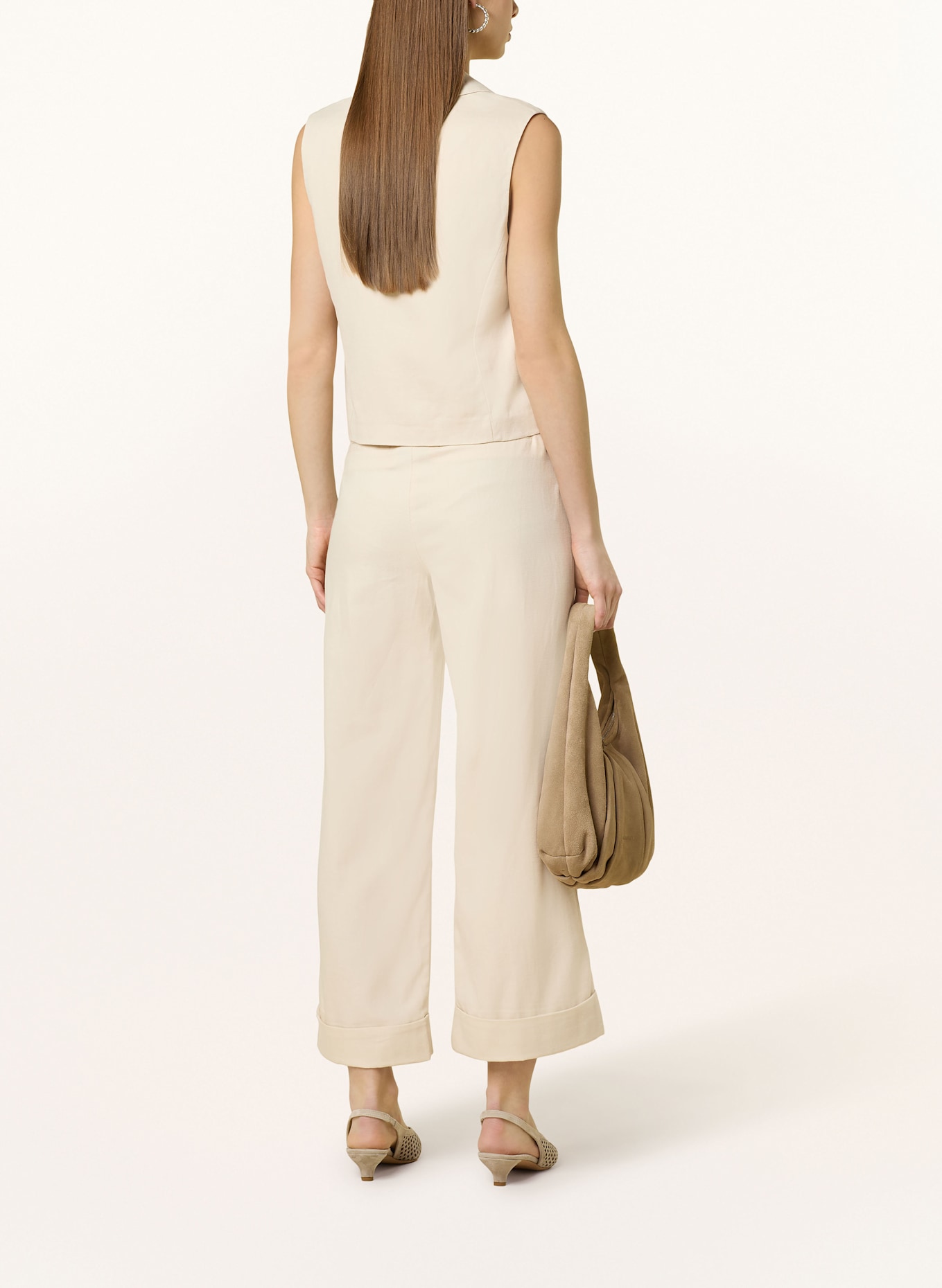 OPUS MEERI wide leg trousers: CREAM