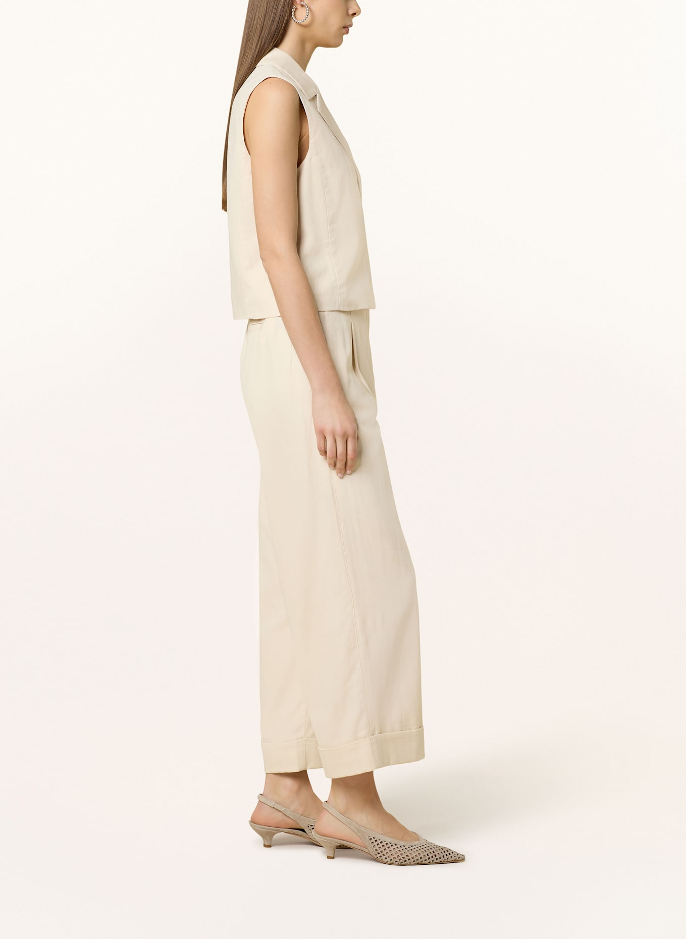 OPUS MEERI wide leg trousers: CREAM