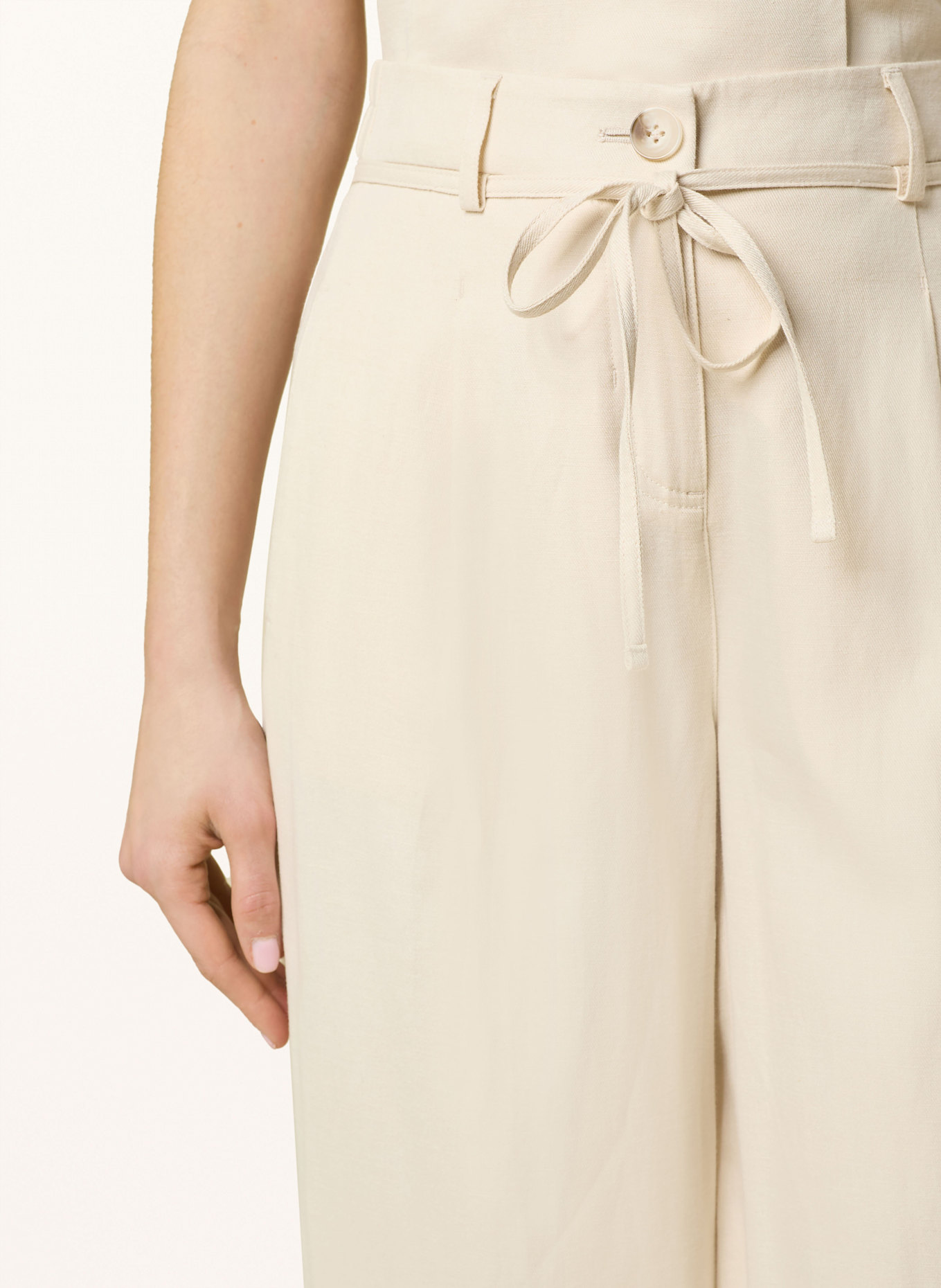 OPUS MEERI wide leg trousers: CREAM