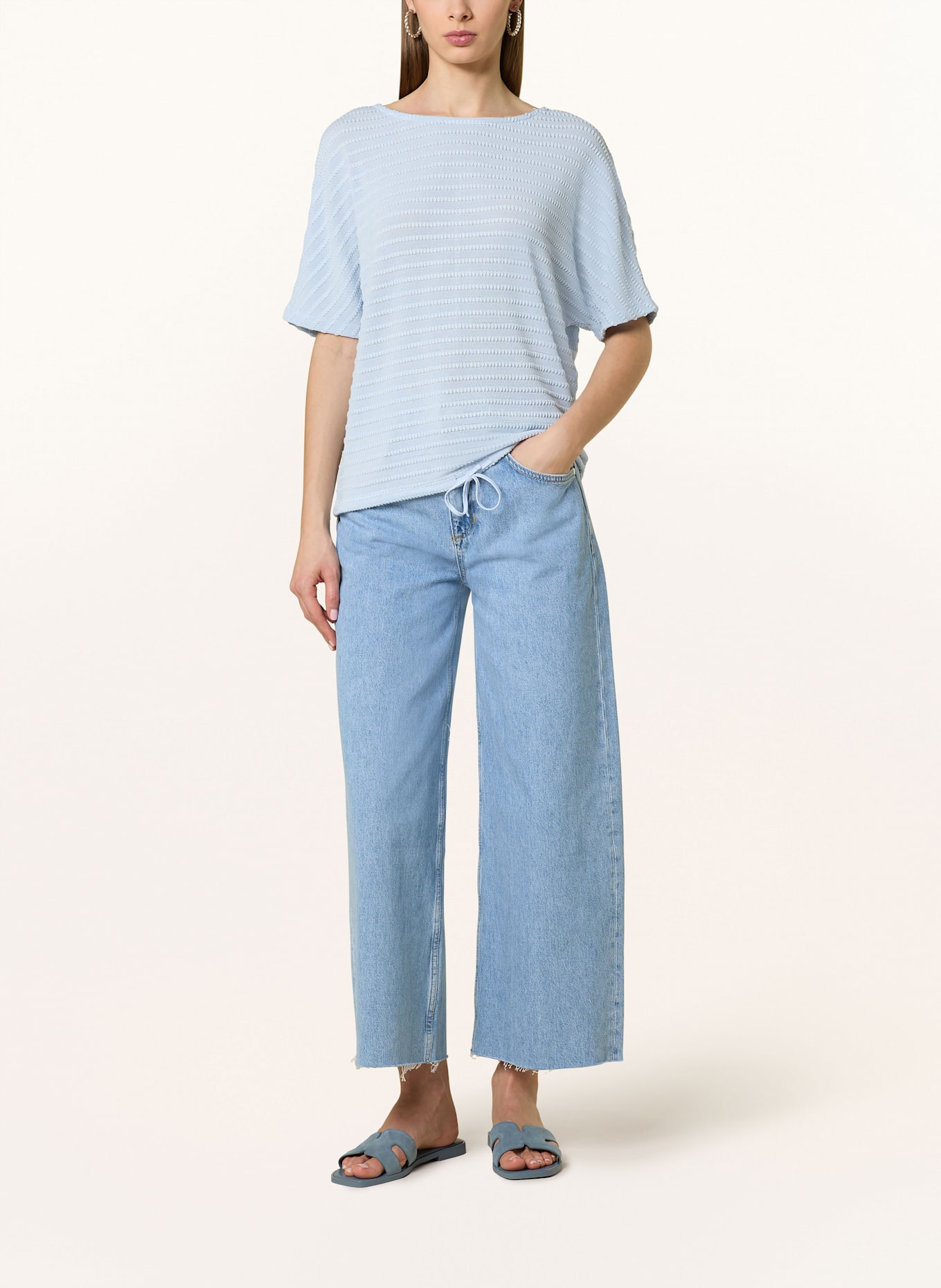 OPUS Strickshirt SARONJI: HELLBLAU