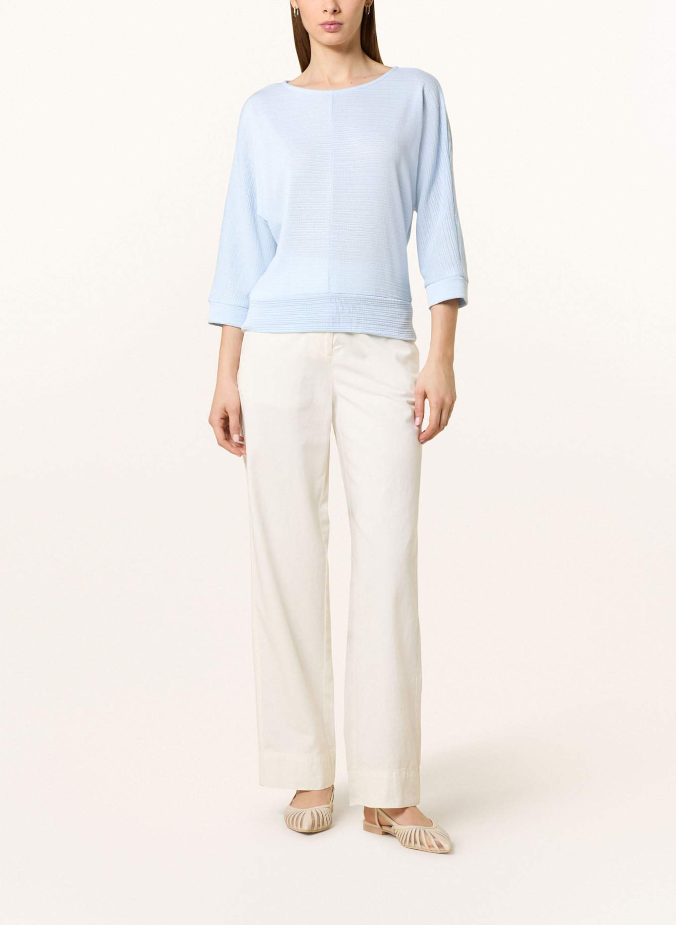 OPUS Pullover SOLLIKA mit 3/4-Arm: HELLBLAU