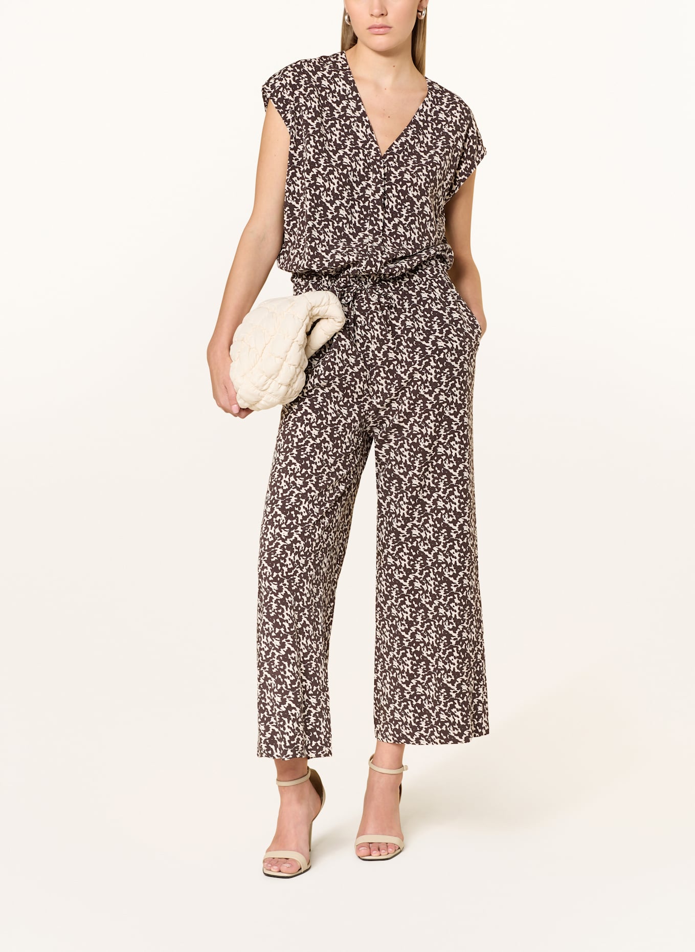 OPUS Jumpsuit MONELI: DUNKELBRAUN/ ECRU