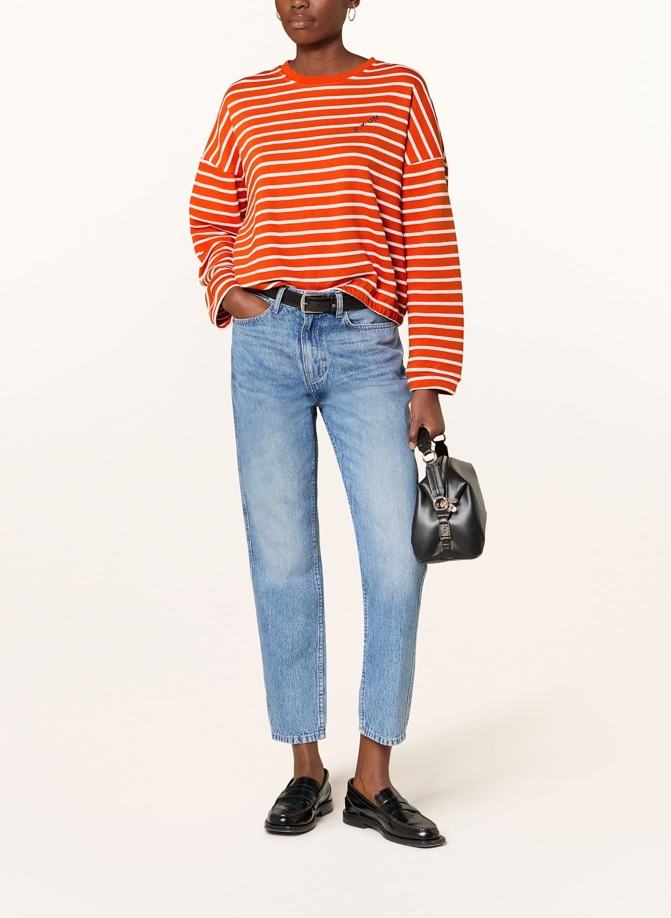 ICHI Sweatshirt IHBAUMA: ROT / ECRU