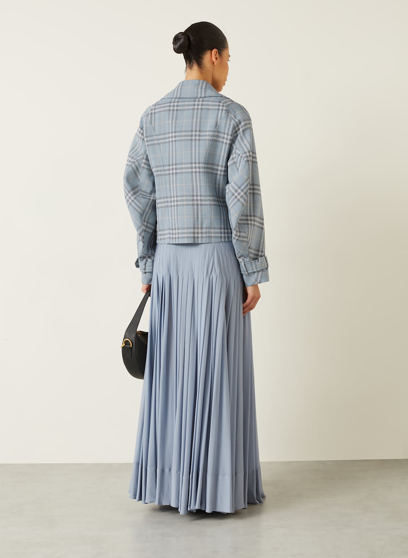 BURBERRY Cabanjacke mit Seide: BLAUGRAU / SCHWARZ