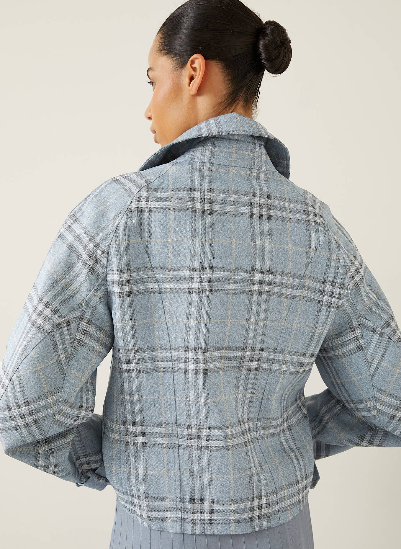 BURBERRY Cabanjacke mit Seide: BLAUGRAU / SCHWARZ