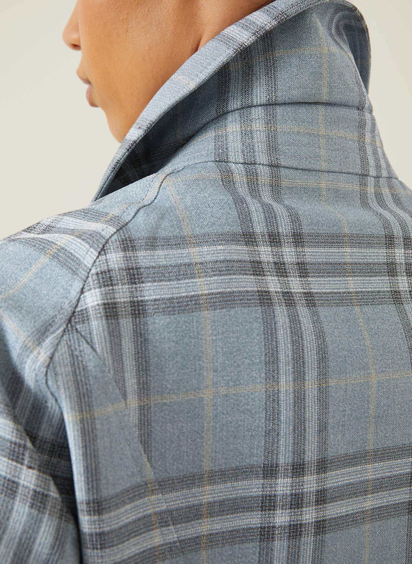 BURBERRY Cabanjacke mit Seide: BLAUGRAU / SCHWARZ