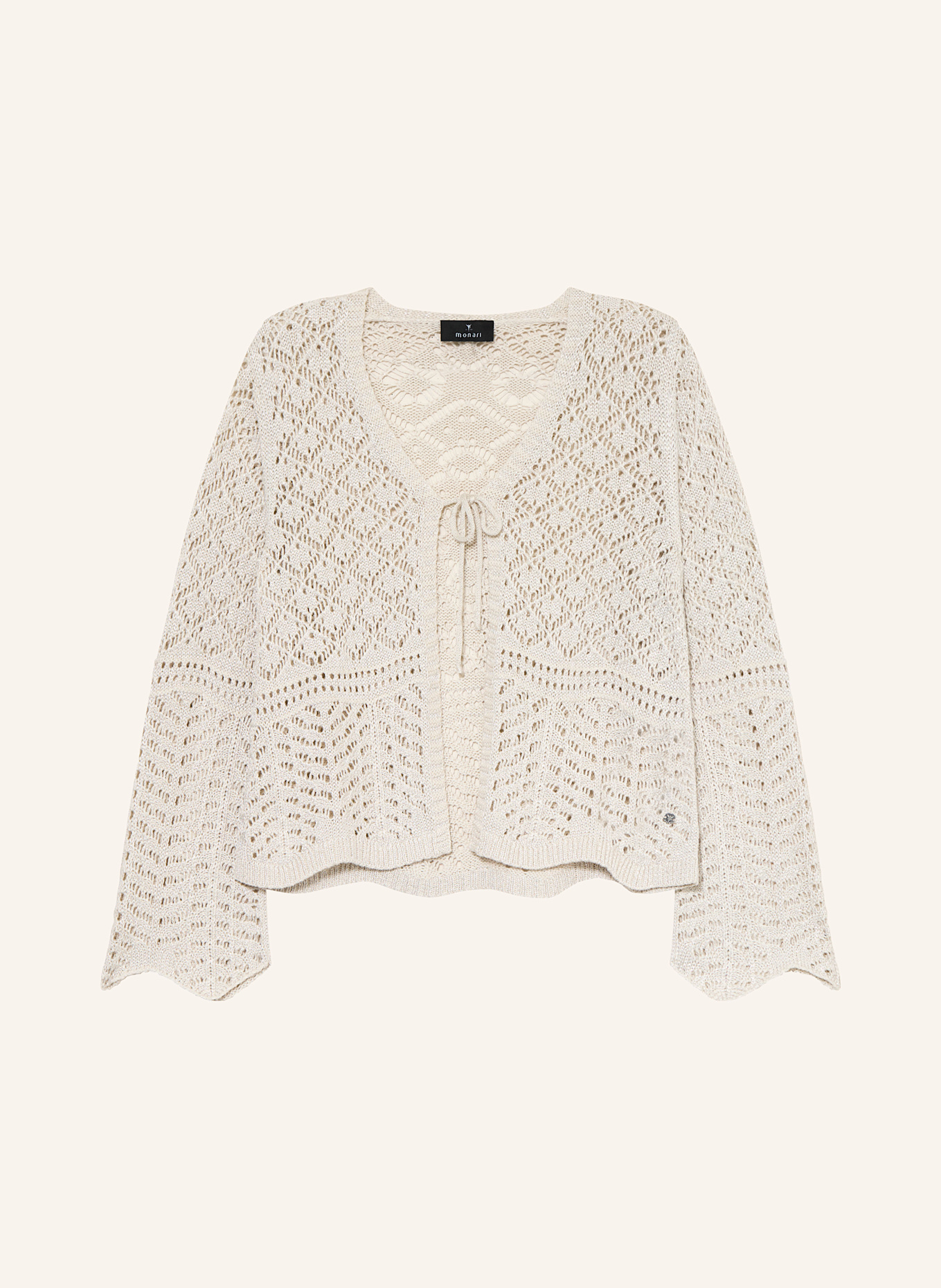 monari Strickjacke mit Glitzergarn: CREME