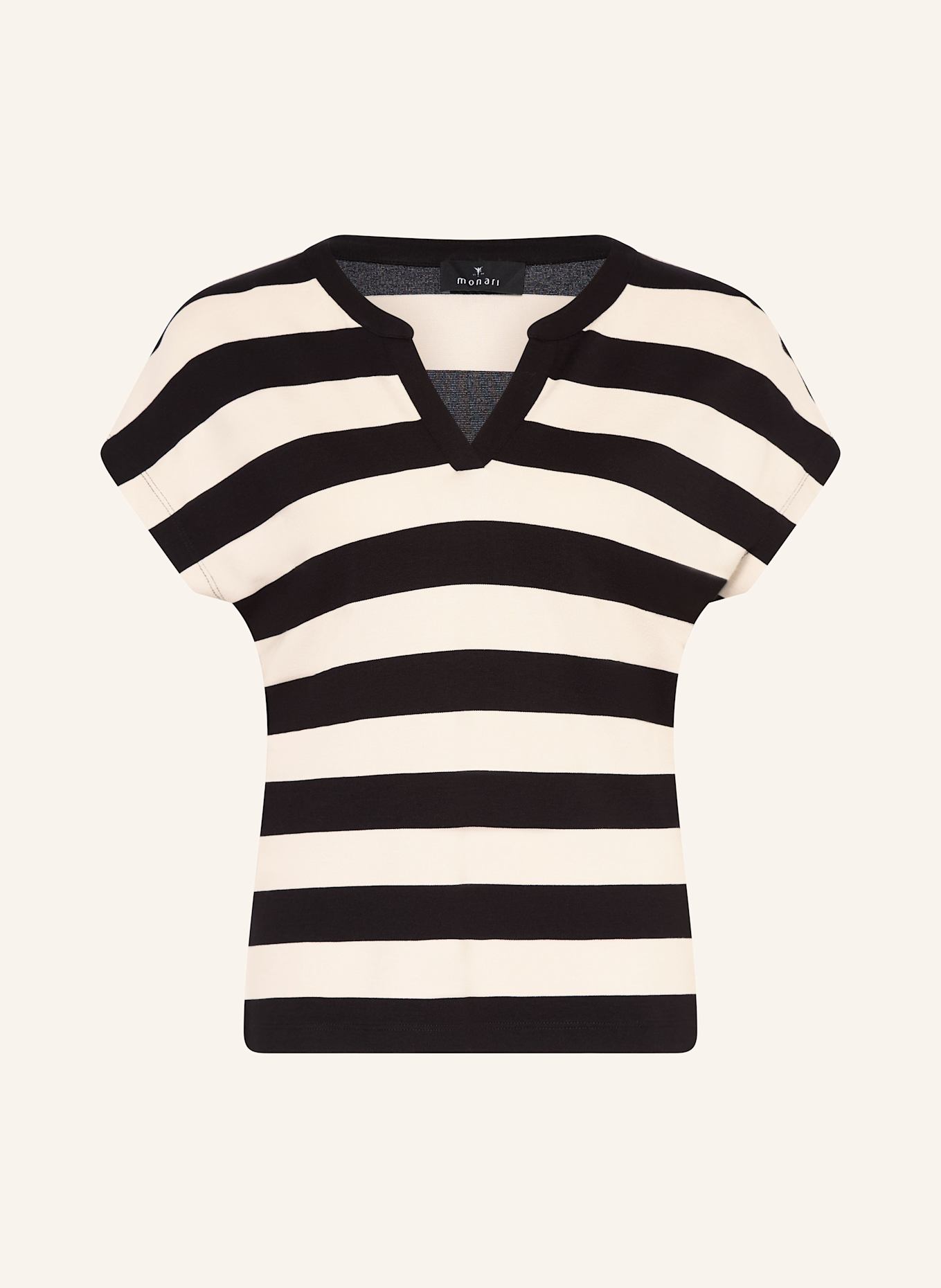 monari T-shirt: BLACK / ECRU