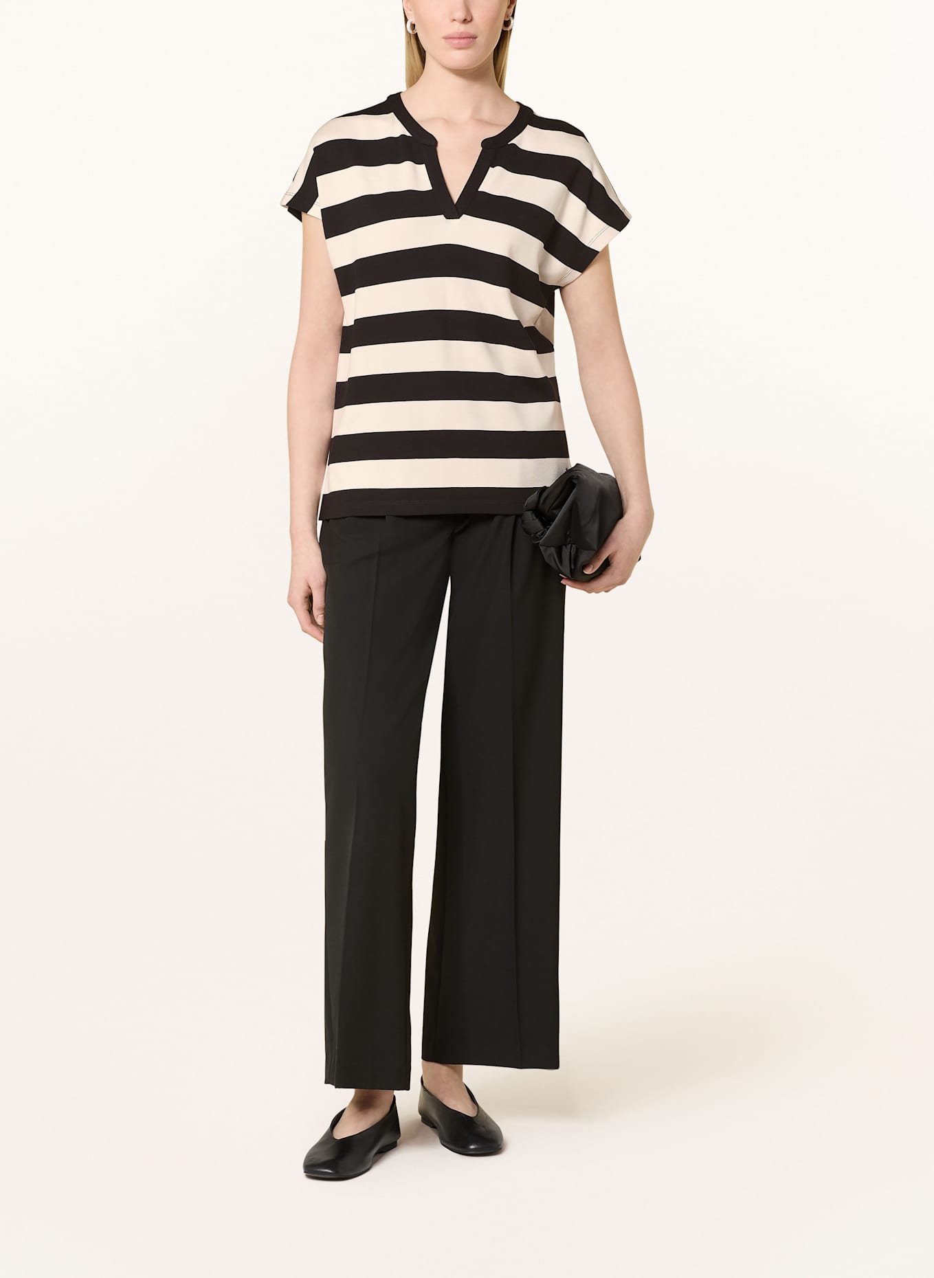 monari T-shirt: BLACK / ECRU