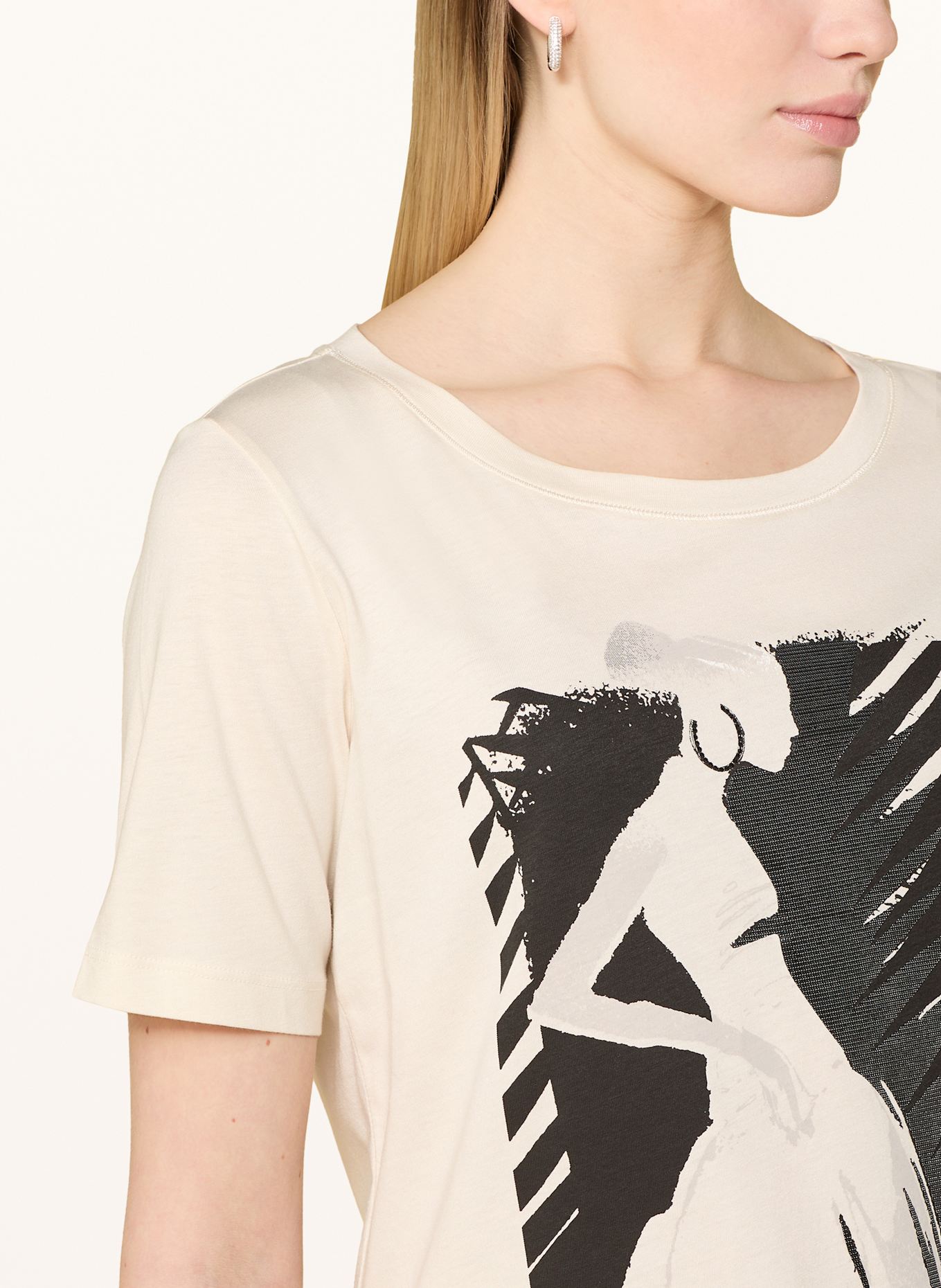 monari T-Shirt mit Schmucksteinen: ECRU