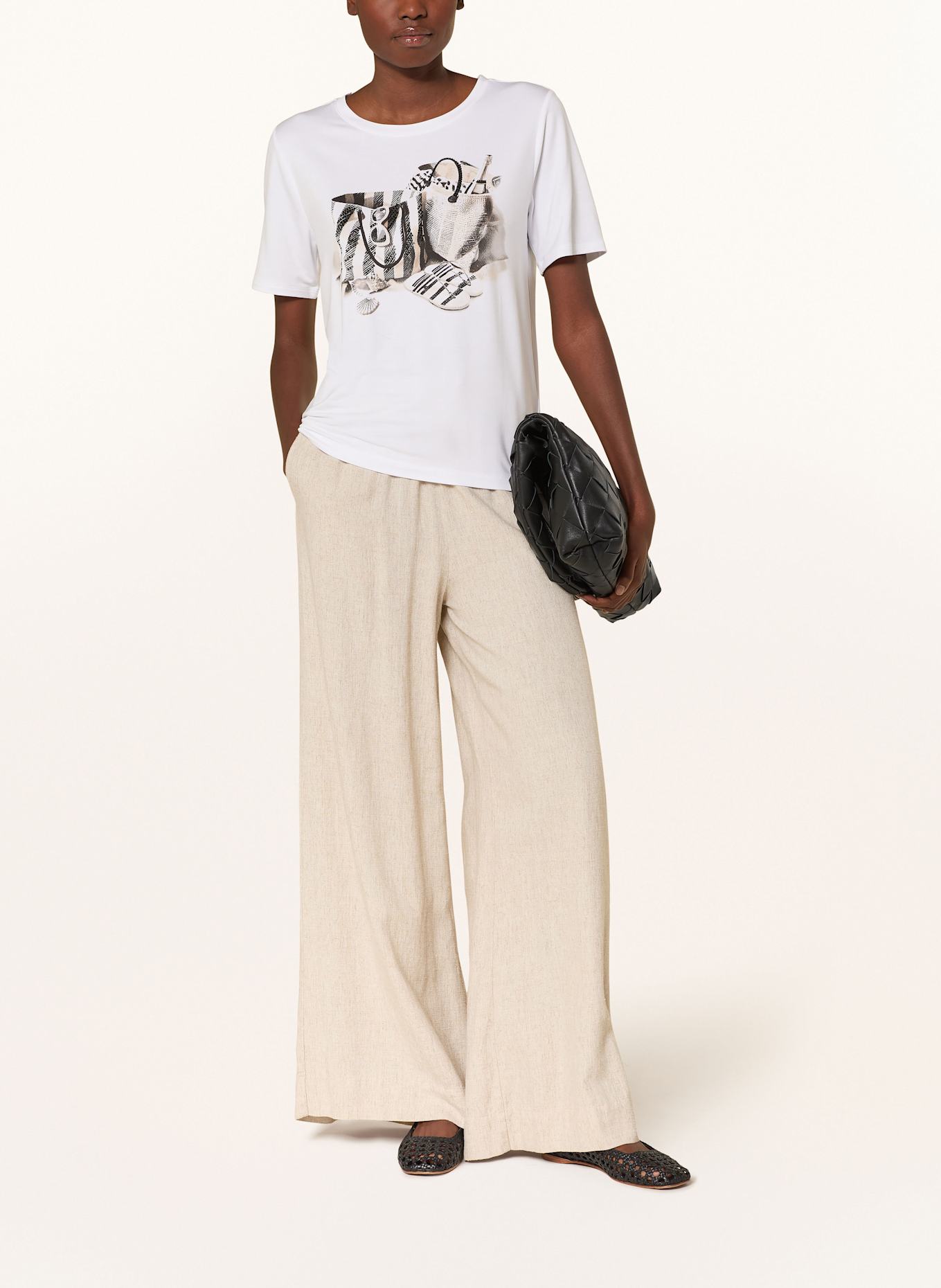 monari T-Shirt mit Schmucksteinen: WEISS