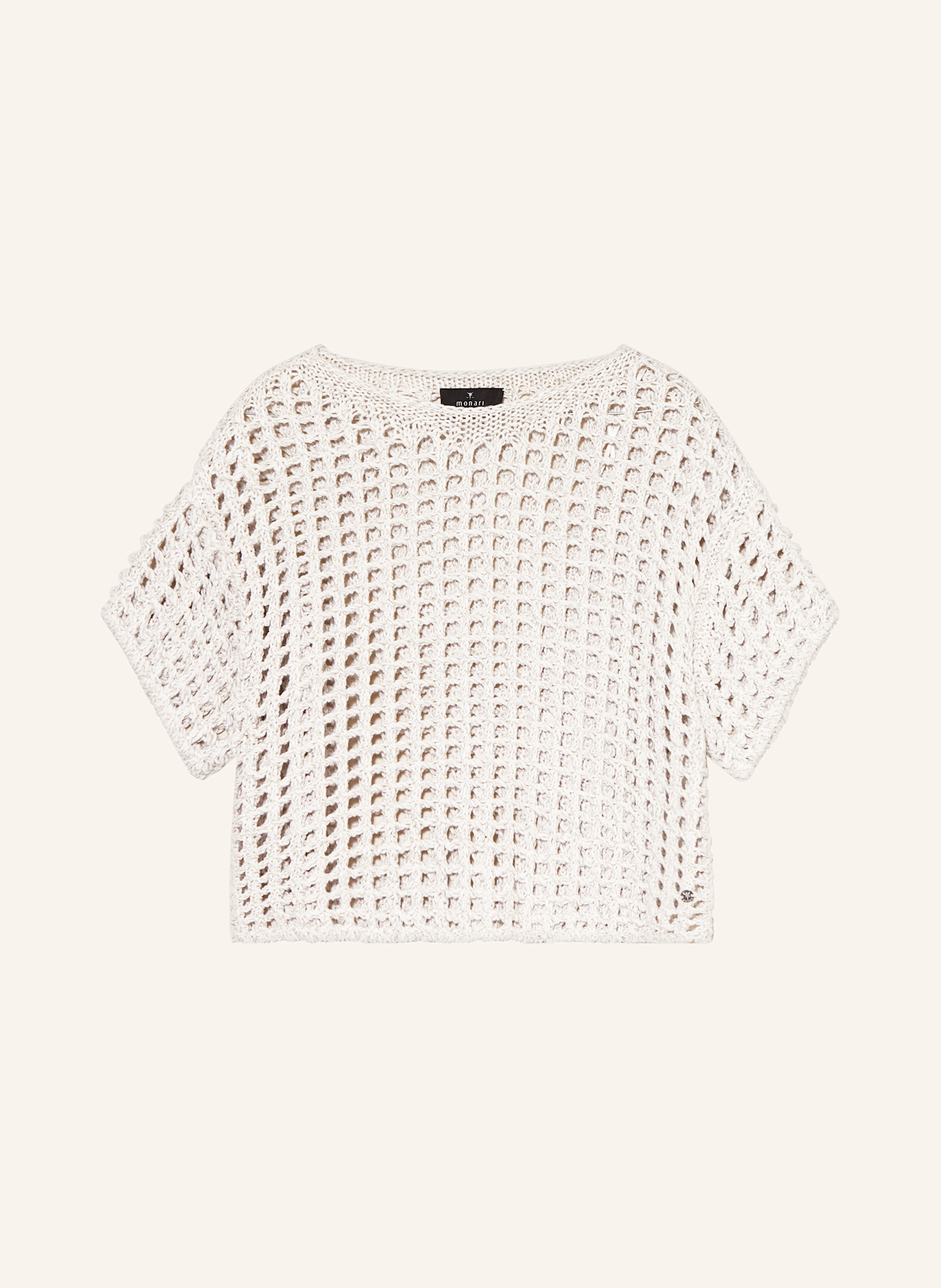 monari Strickshirt mit Glitzergarn: ECRU/ SILBER