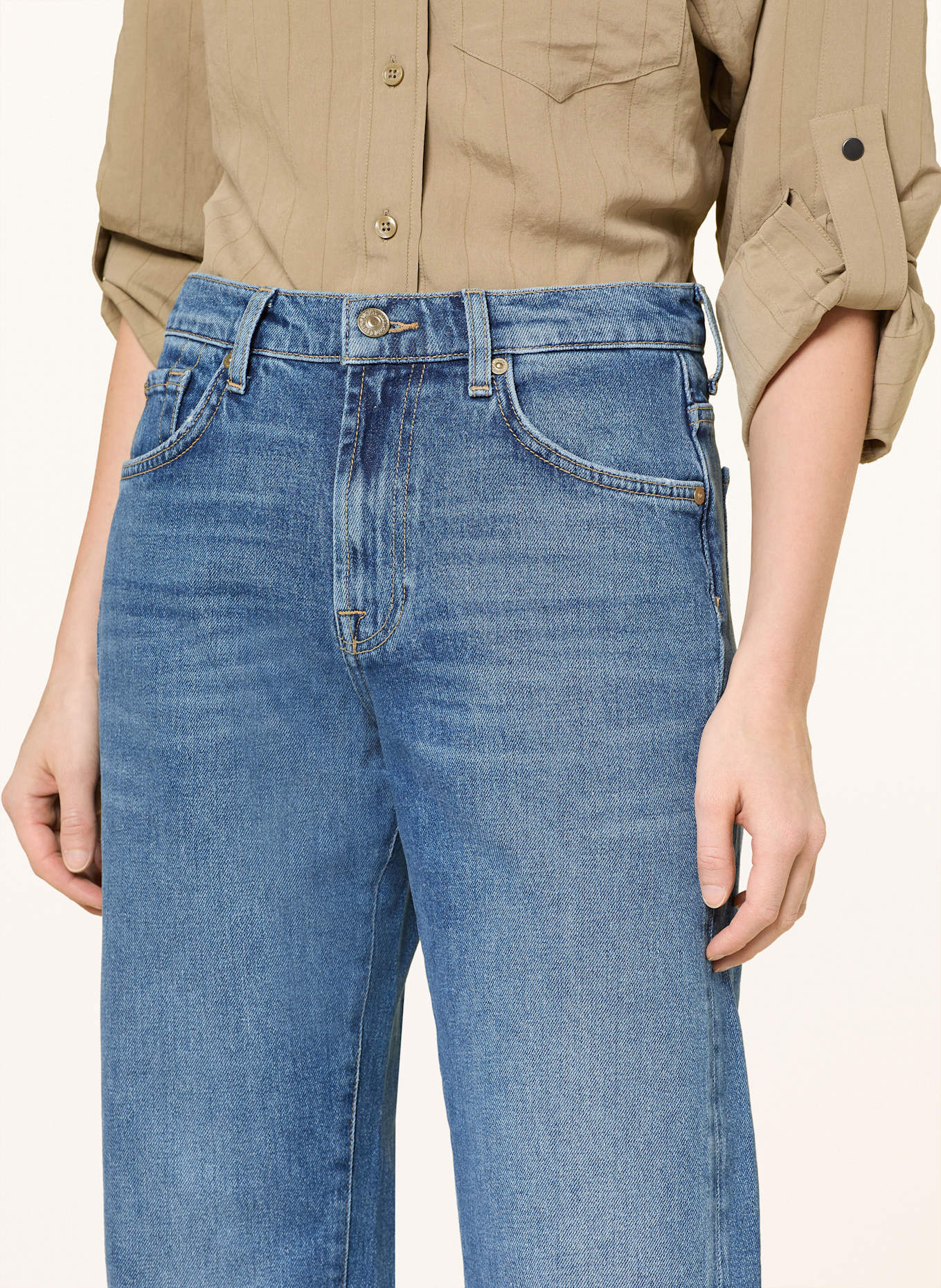 7 PAUL SMITH wide-leg wool Bermuda shorts Blue Straight džíny TESS TROUSER: EPR Explorer