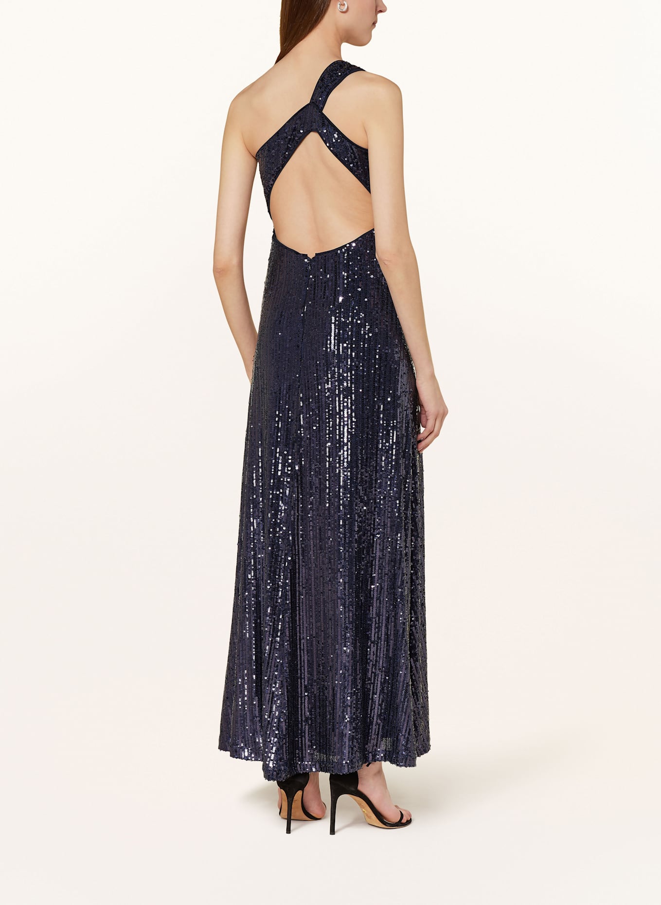 APART One-Shoulder-Kleid mit Pailletten: DUNKELBLAU