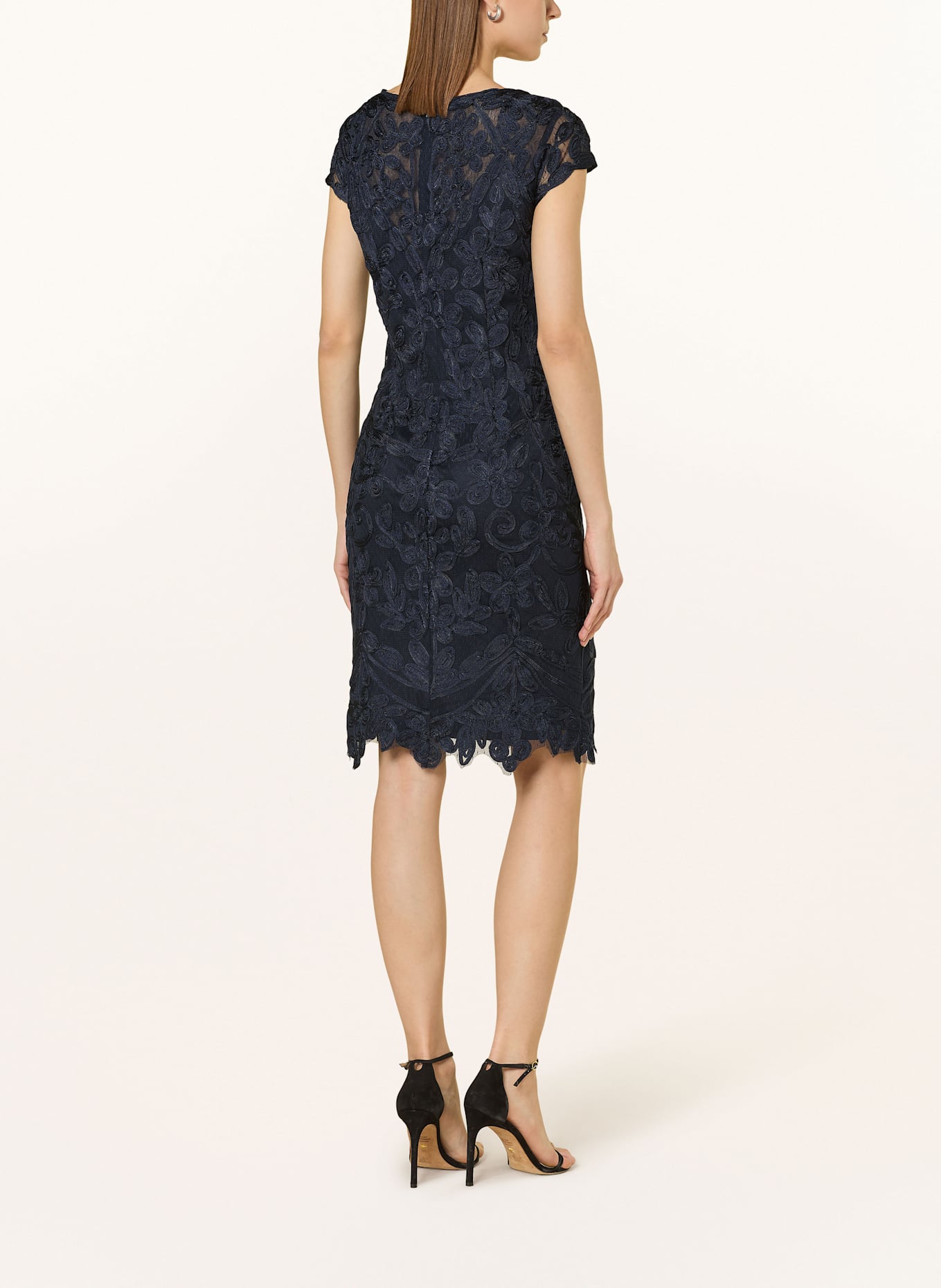 APART Robe de cocktail avec dentelle: BLEU FONCÉ