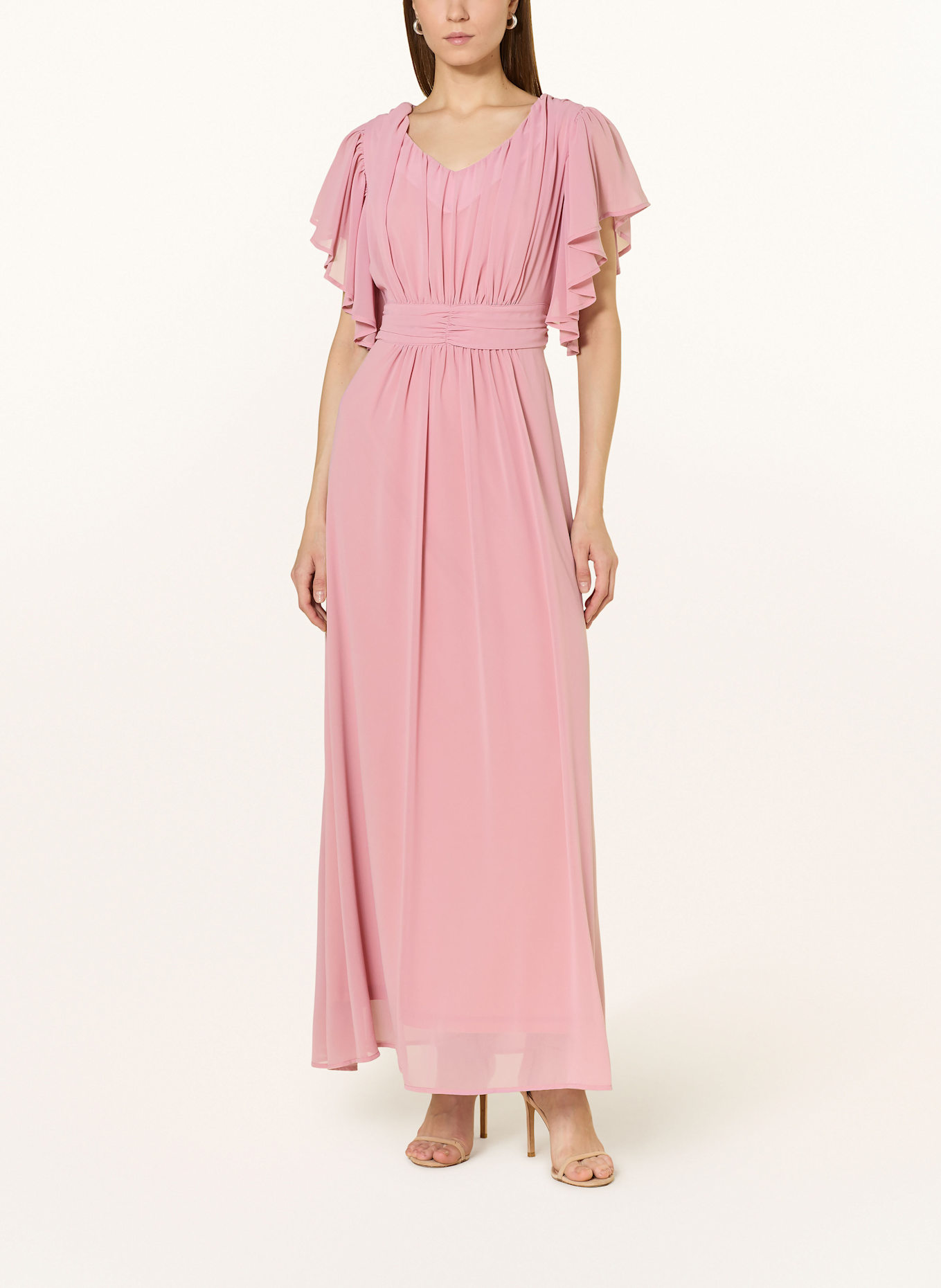 APART Abendkleid mit Rüschen und Volants: ROSÉ