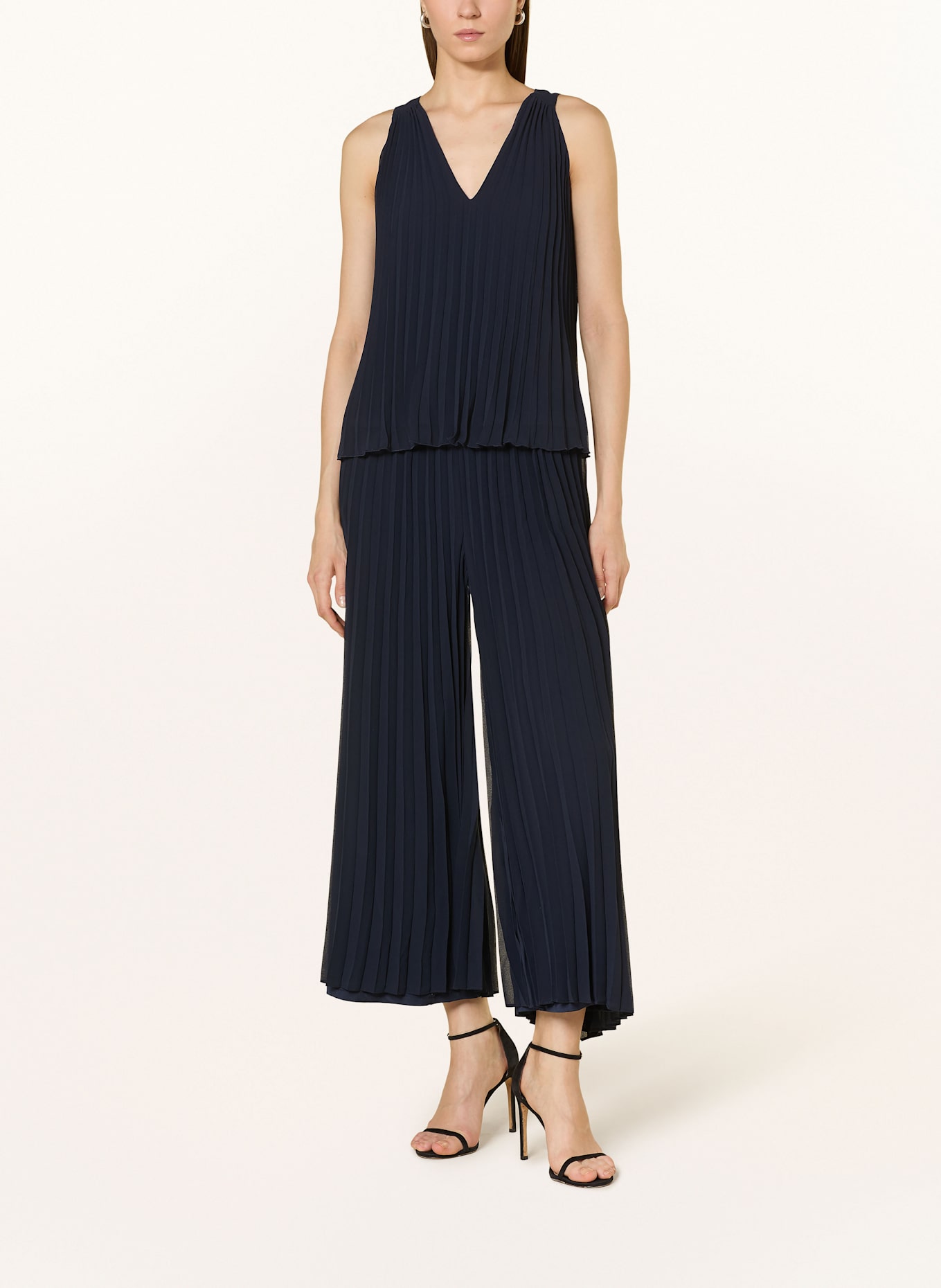 APART Blusentop mit Plissees: DUNKELBLAU