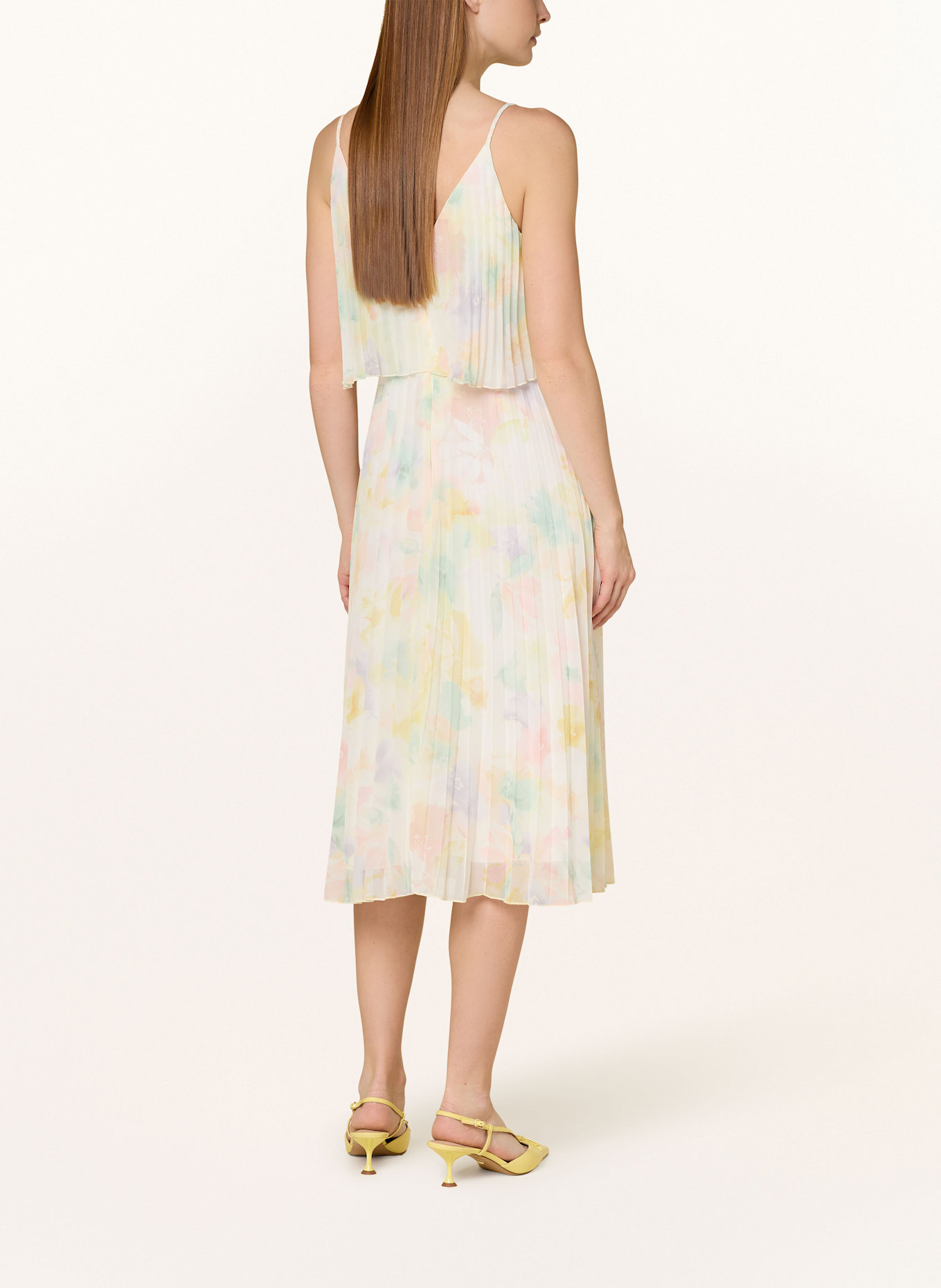 APART Avondjurk met plooien: LICHTGEEL / LICHTPAARS / LICHTGROEN