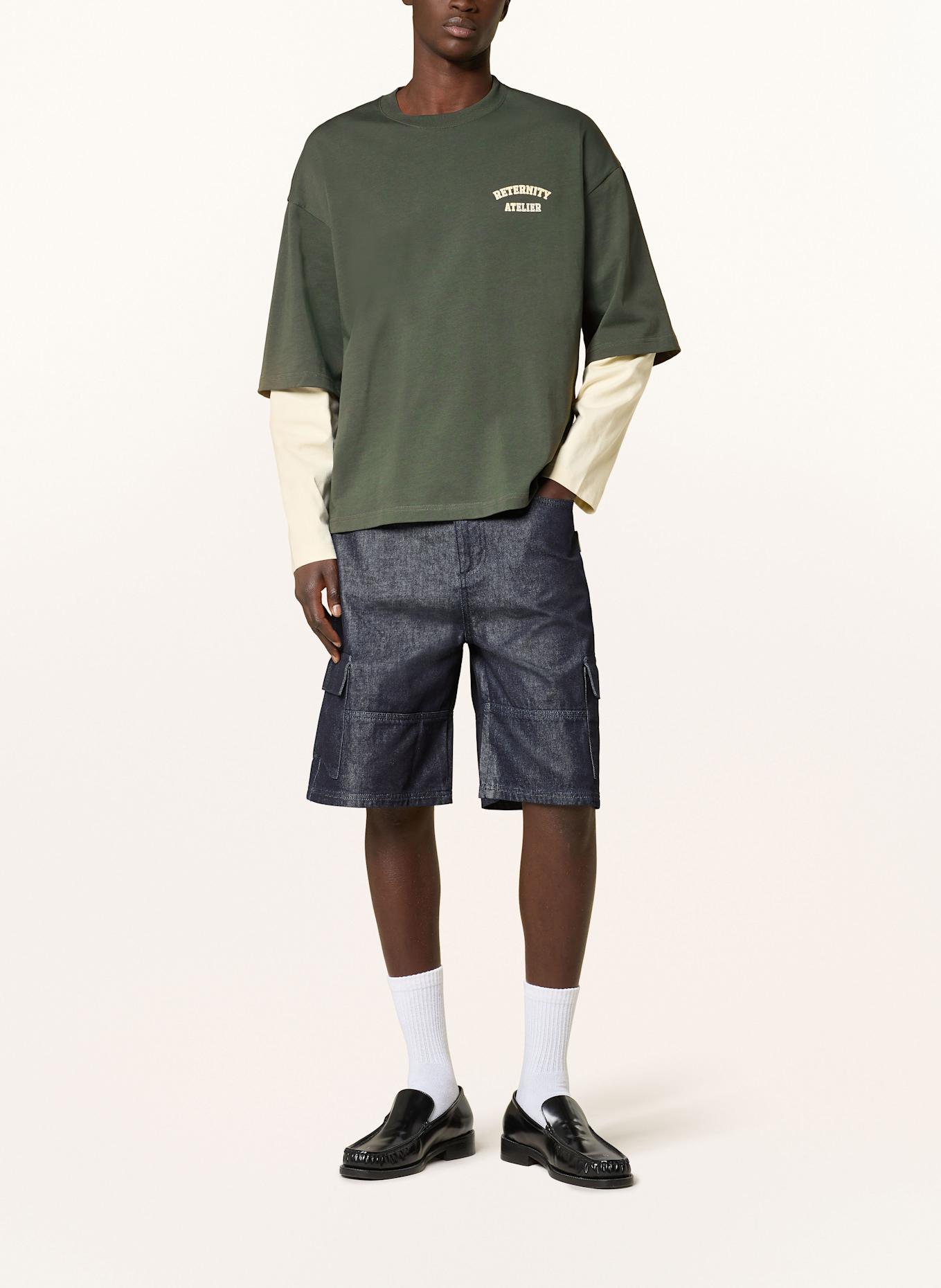 RETERNITY CONCEPTION cargo jeans shorts: RAW DENIM