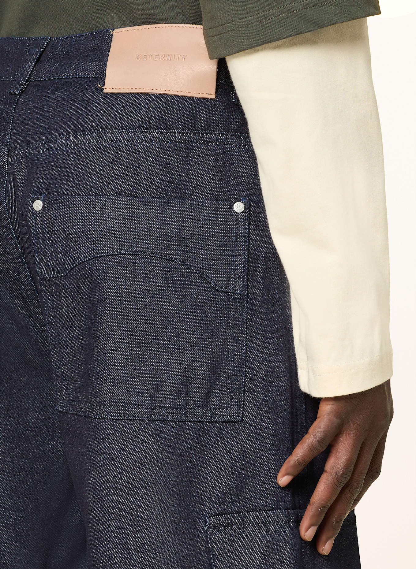 RETERNITY CONCEPTION cargo jeans shorts: RAW DENIM
