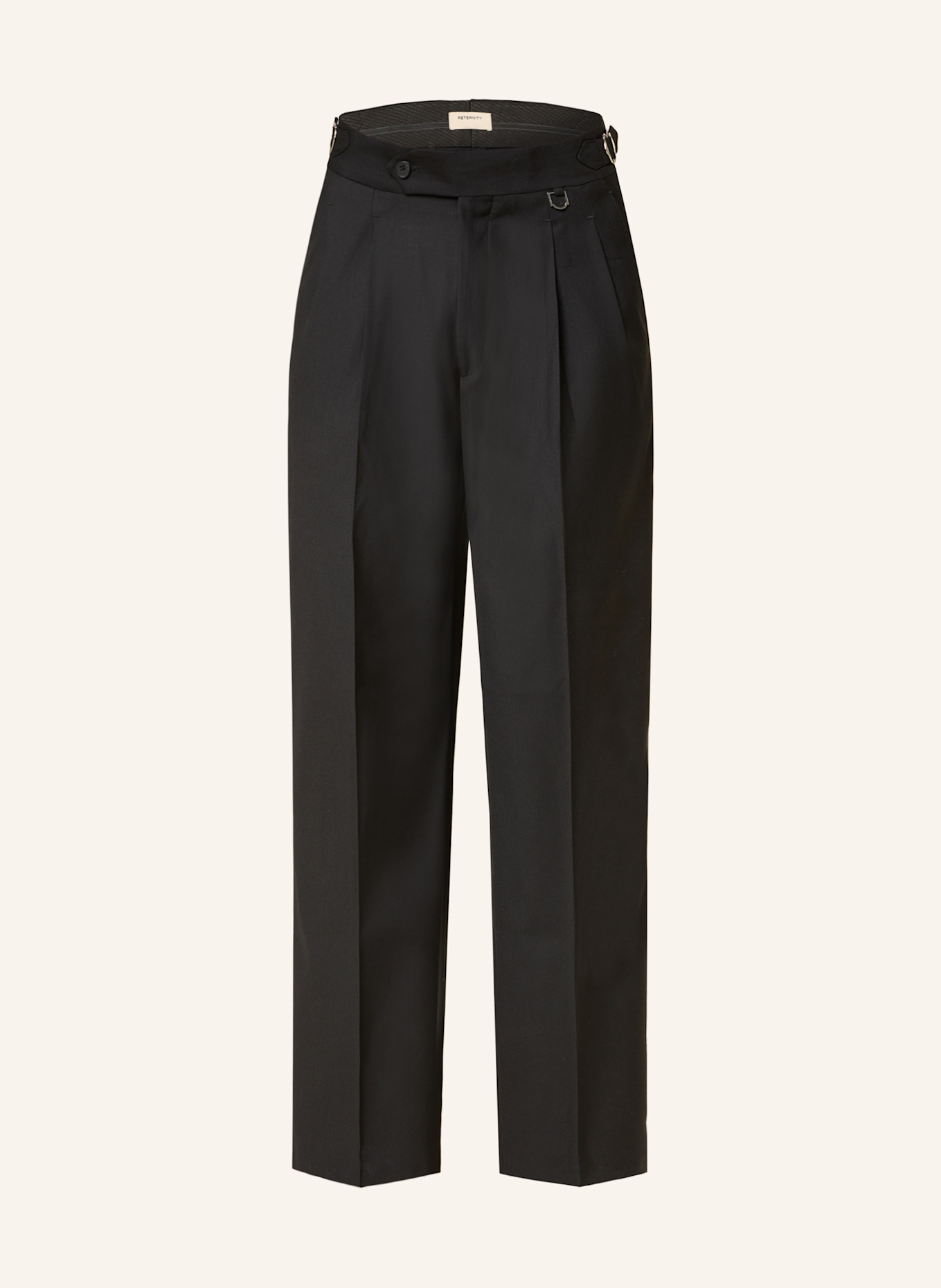 RETERNITY Spodnie garniturowe baggy fit: CZARNY