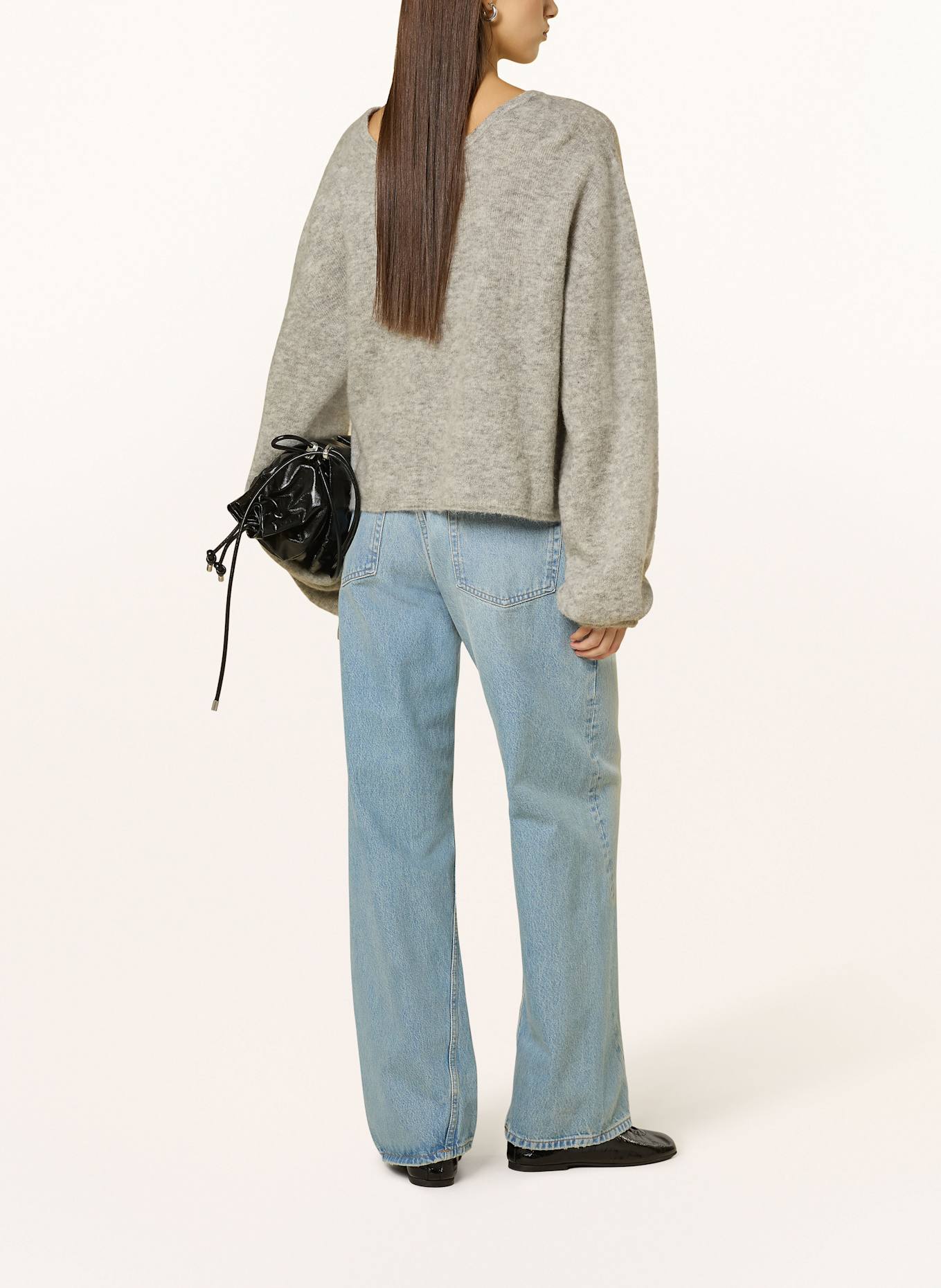 black palms Strickjacke ZUSIE mit Alpaka: HELLGRAU