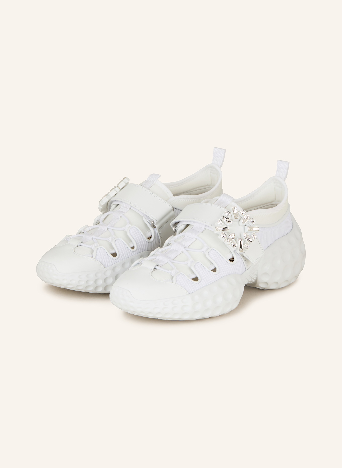 Roger Vivier Sneaker VIV' RUN mit Schmucksteinen: WEISS