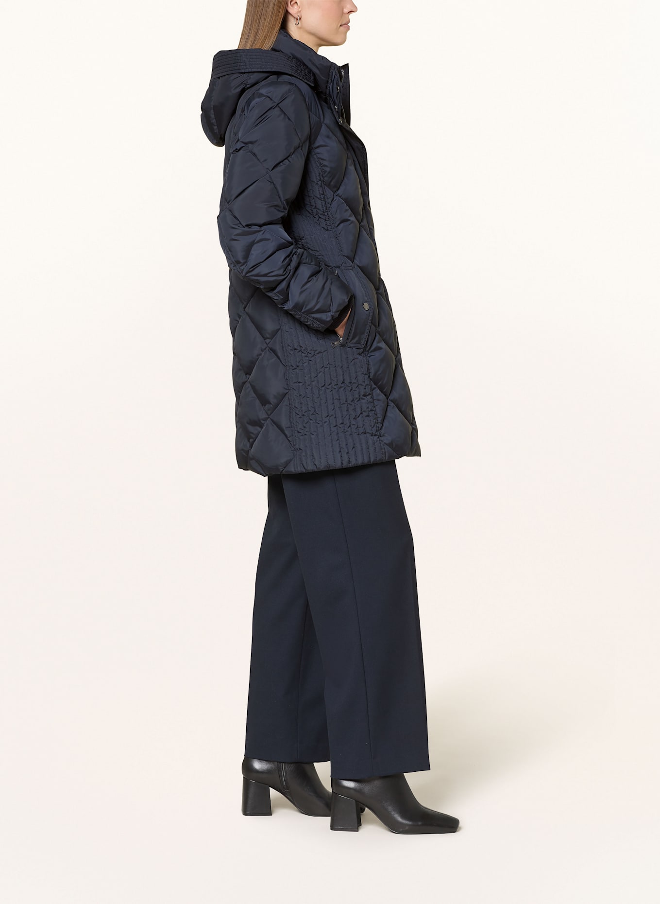 FUCHS SCHMITT Steppjacke mit abnehmbarer Kapuze: DUNKELBLAU