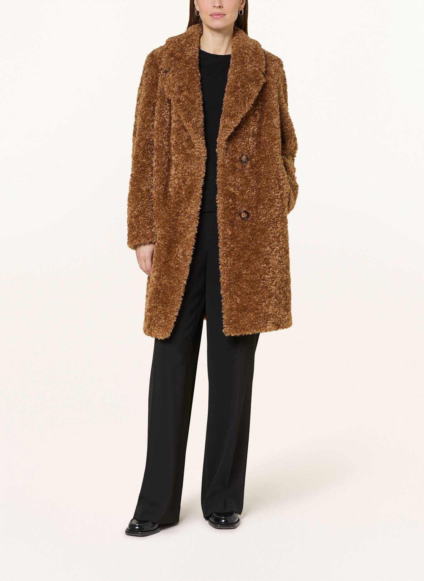 FUCHS SCHMITT Kunstfell-Mantel: HELLBRAUN