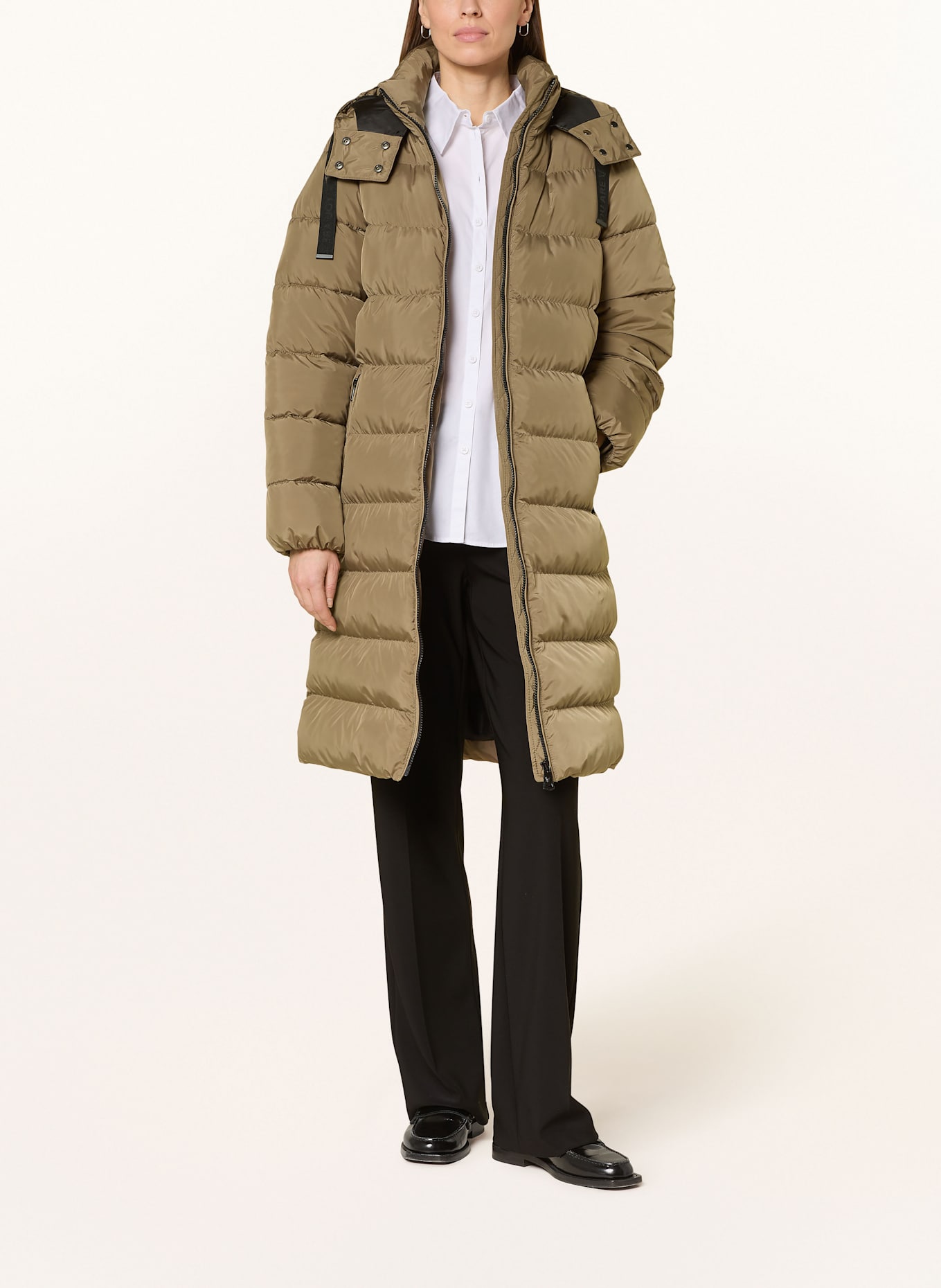 FUCHS SCHMITT Steppmantel mit abnehmbarer Kapuze: KHAKI