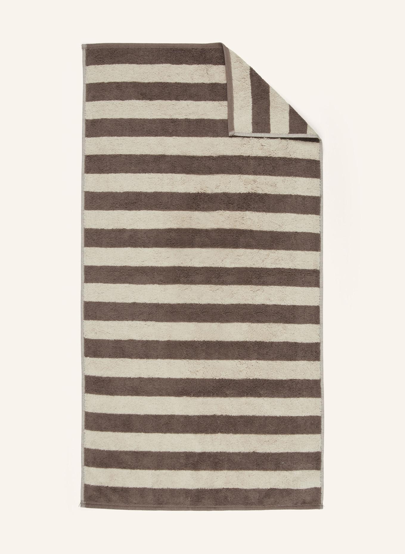 Cawö Handtuch LINES: DUNKELBRAUN/ ECRU
