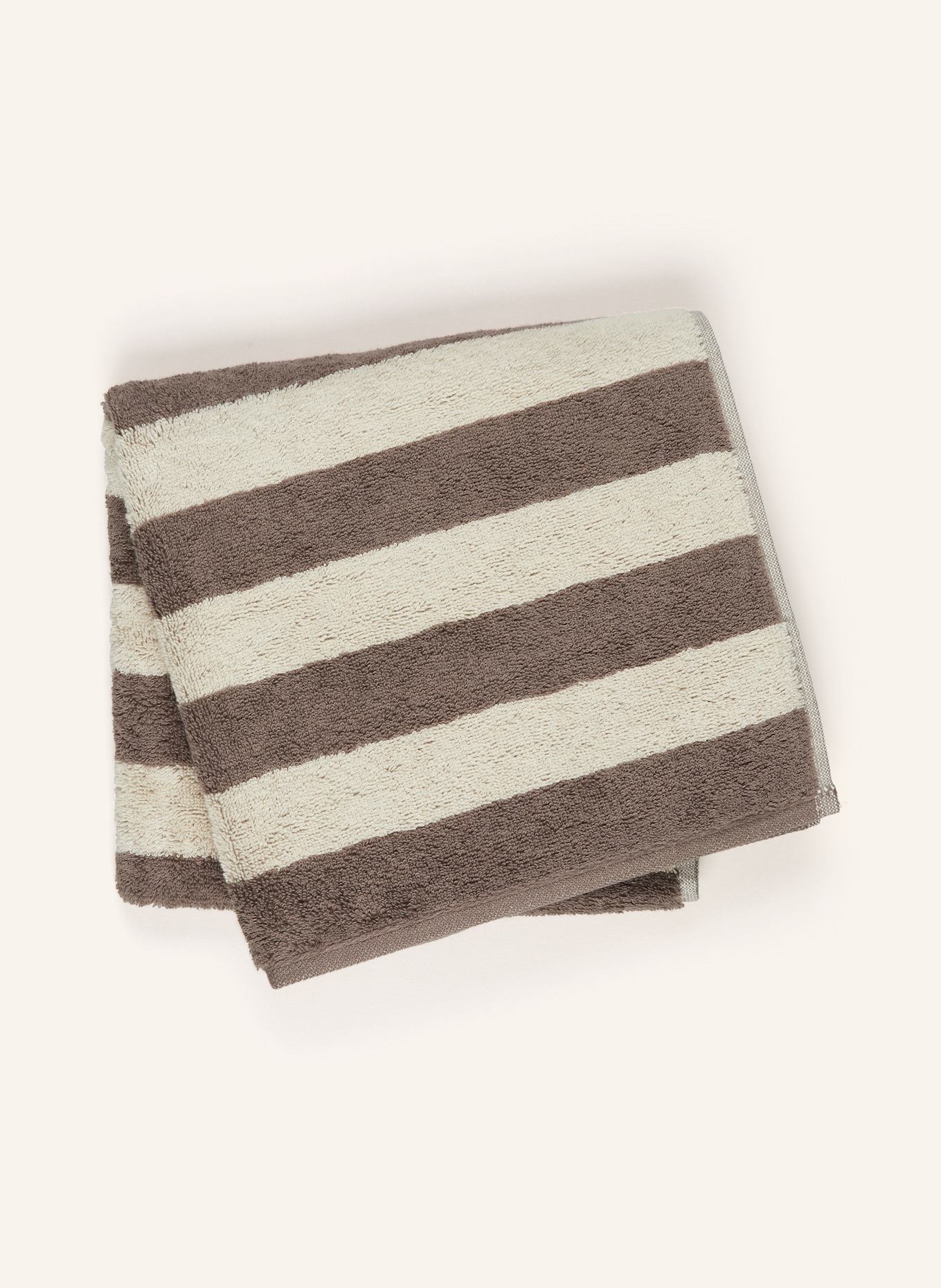 Cawö Handtuch LINES: DUNKELBRAUN/ ECRU