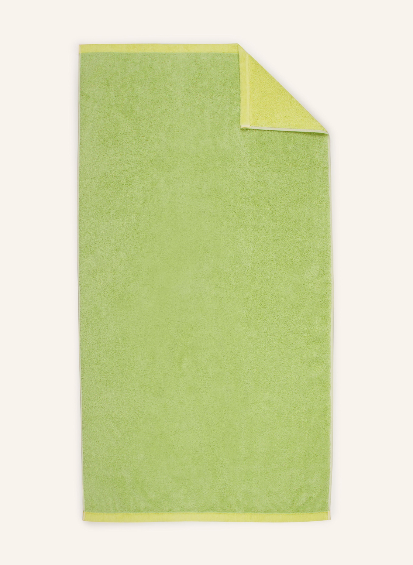 Cawö LIFESTYLE SPLASH shower towel: LIGHT GREEN / YELLOW