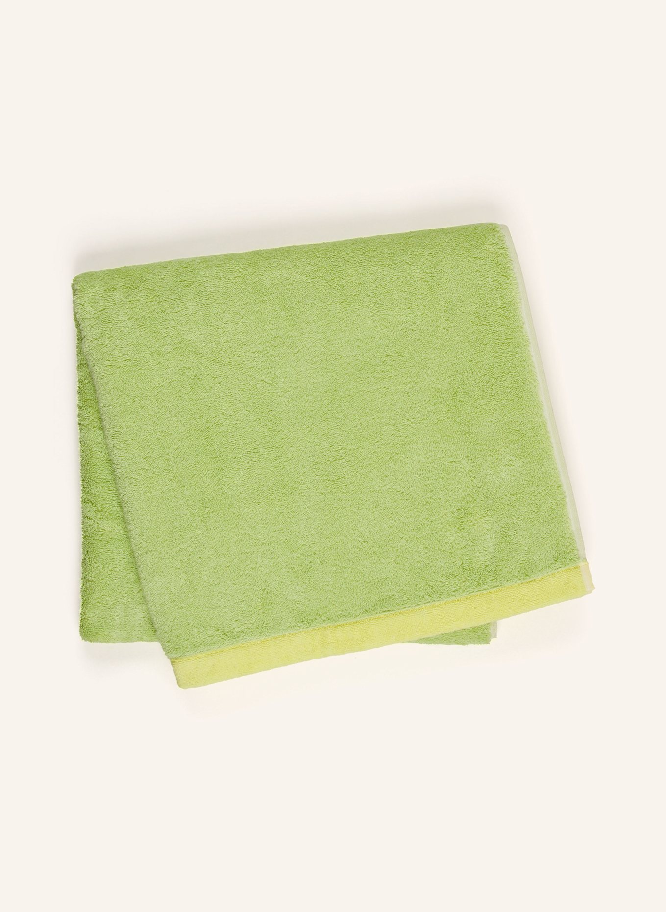 Cawö LIFESTYLE SPLASH shower towel: LIGHT GREEN / YELLOW