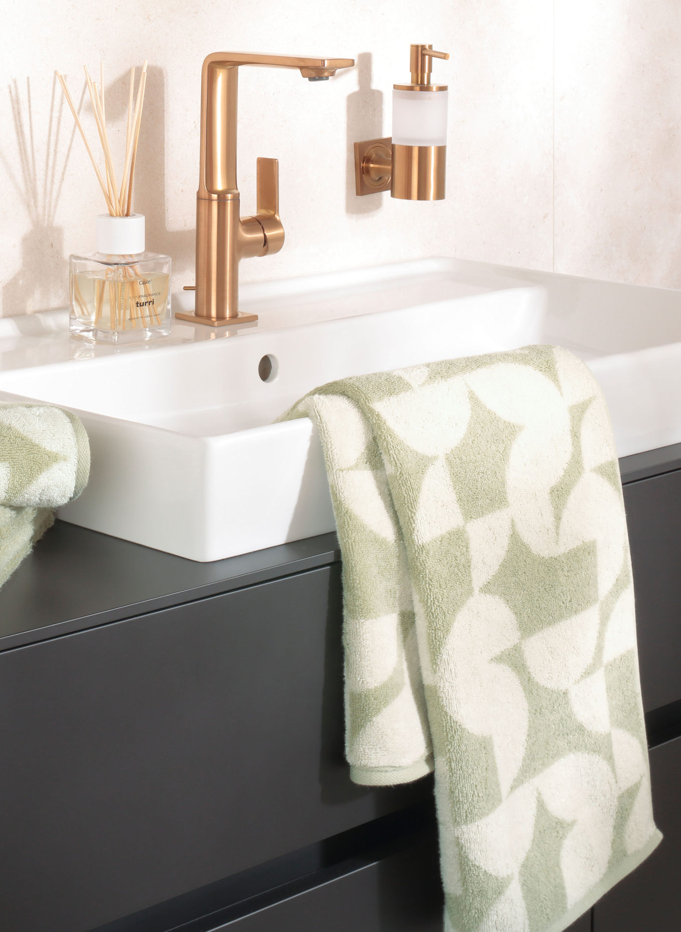 Cawö Serviette STUDIO: VERT CLAIR / CRÈME