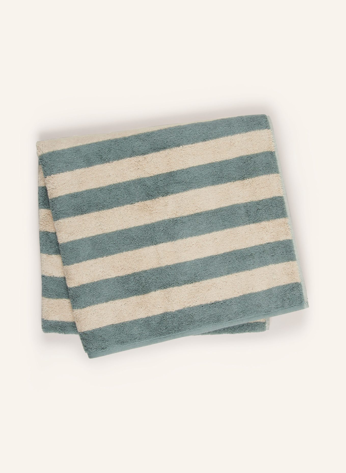 Cawö Serviette de douche LINES: BLEU PÉTROLE / BEIGE