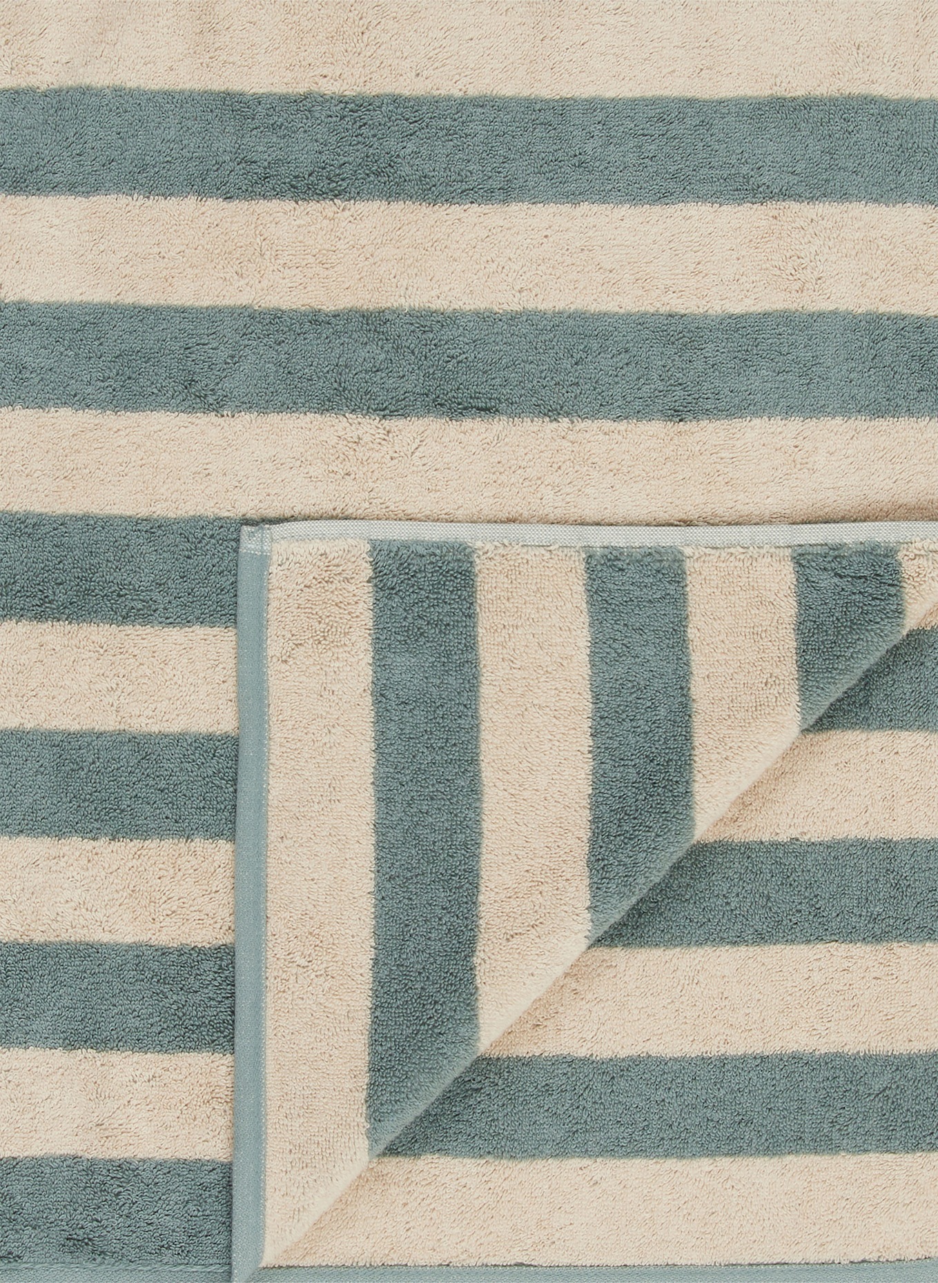 Cawö Serviette de douche LINES: BLEU PÉTROLE / BEIGE