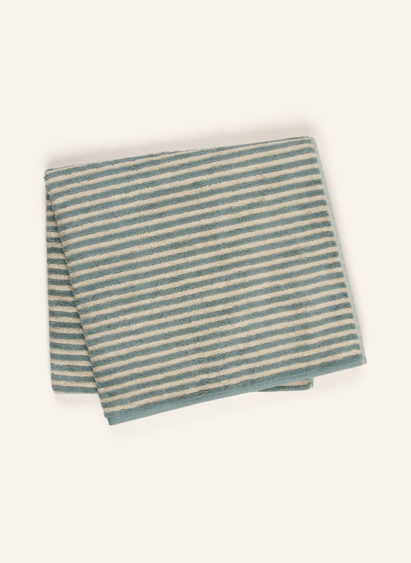 Cawö Serviette de douche LINES: BLEU PÉTROLE / BEIGE
