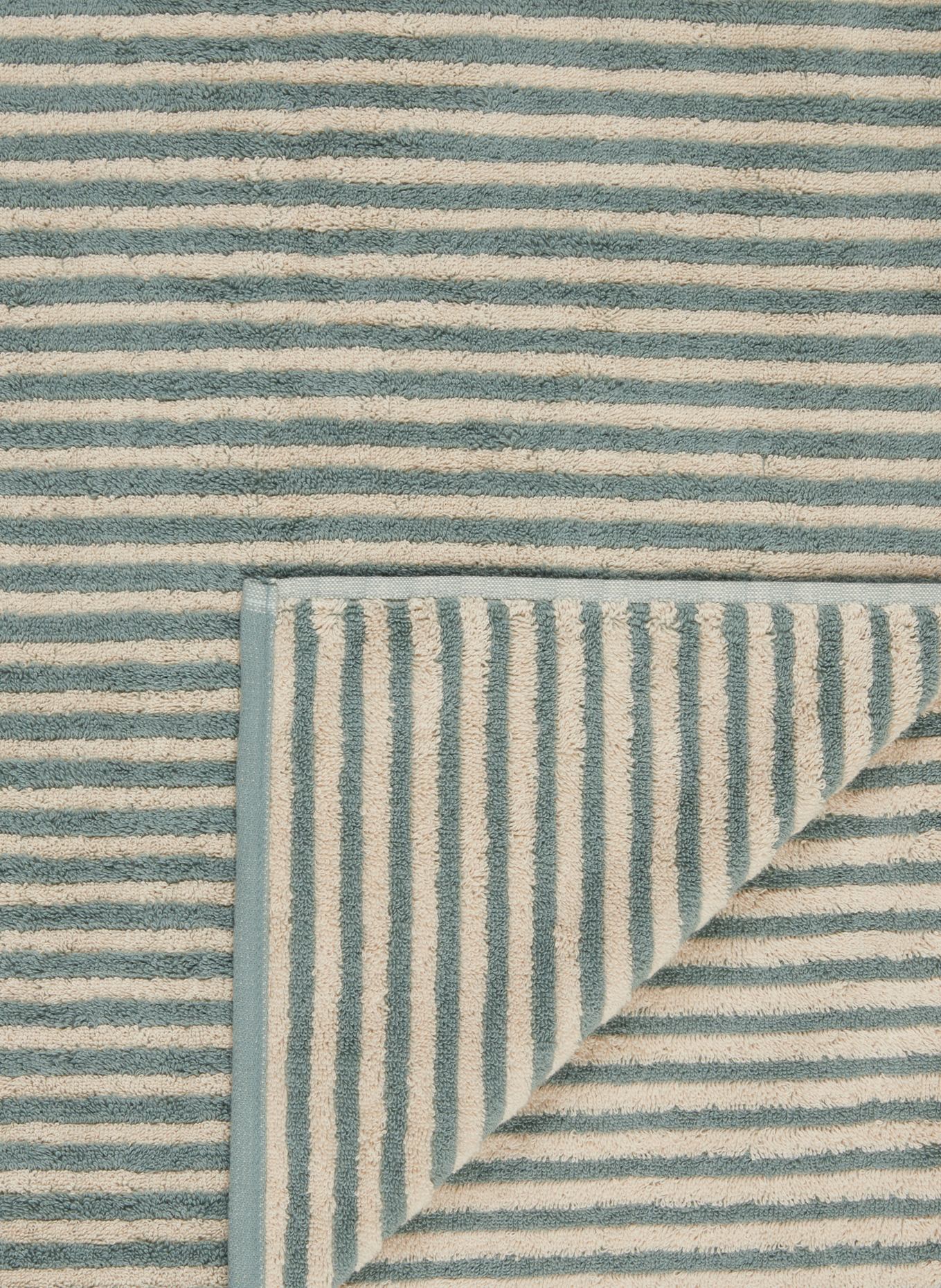 Cawö Serviette de douche LINES: BLEU PÉTROLE / BEIGE