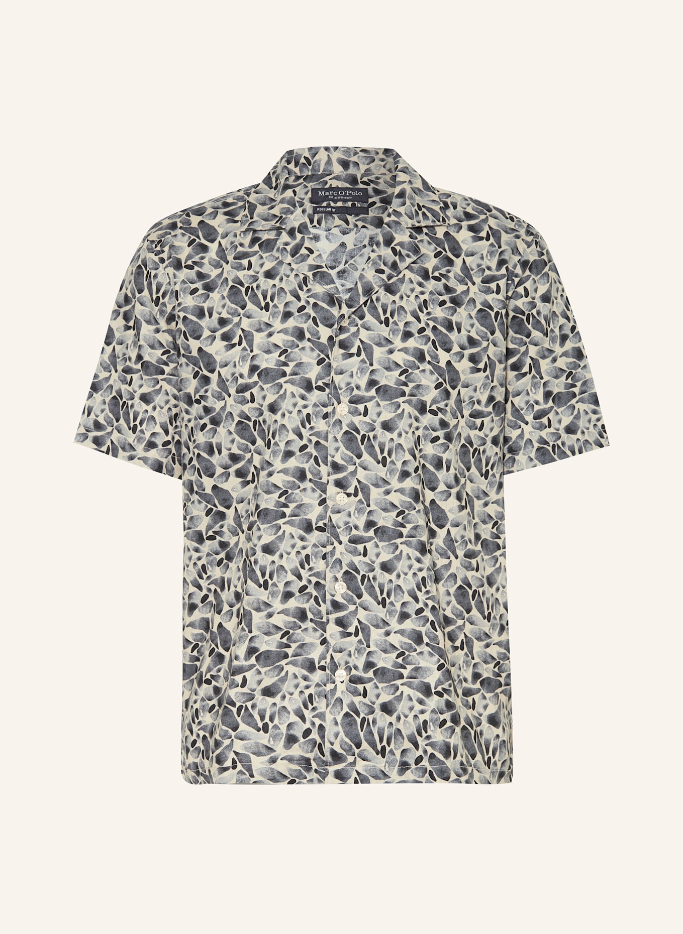 Marc O'Polo Resorthemd Regular Fit mit Leinen: CREME / GRAU