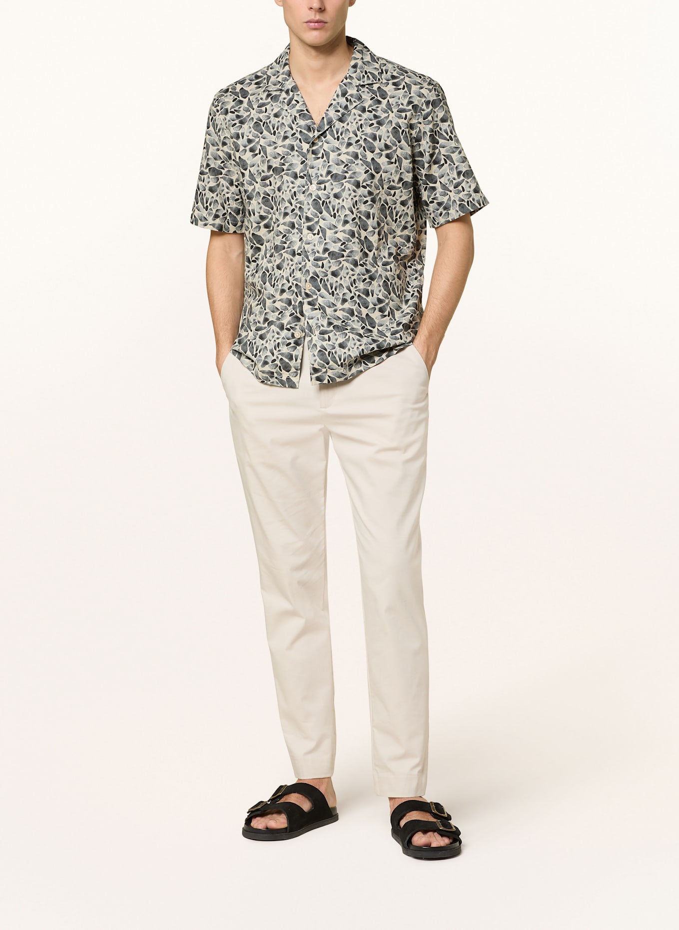 Marc O'Polo Resorthemd Regular Fit mit Leinen: CREME / GRAU