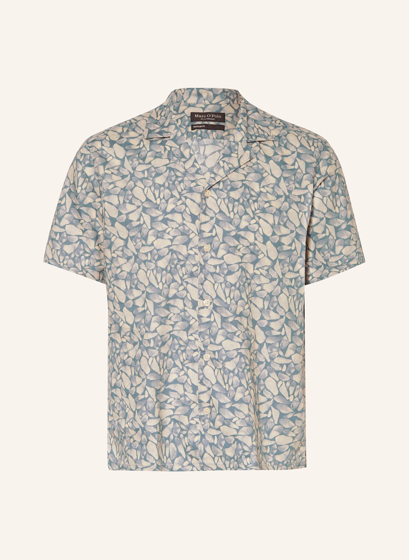 Marc O'Polo Resorthemd Regular Fit mit Leinen: BLAUGRAU / ECRU