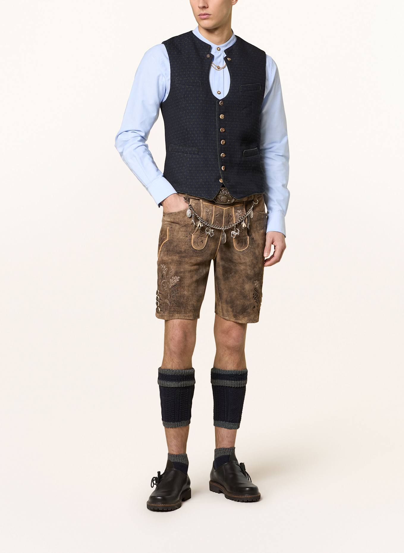 Spieth & Wensky Trachten-Lederhose FEISTRITZ: BRAUN/ HELLBRAUN