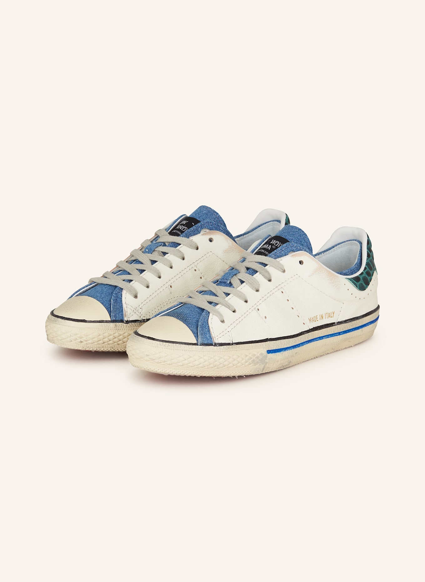 HIDN-ANDER Sneaker STARLESS LOW: BLAU / ECRU