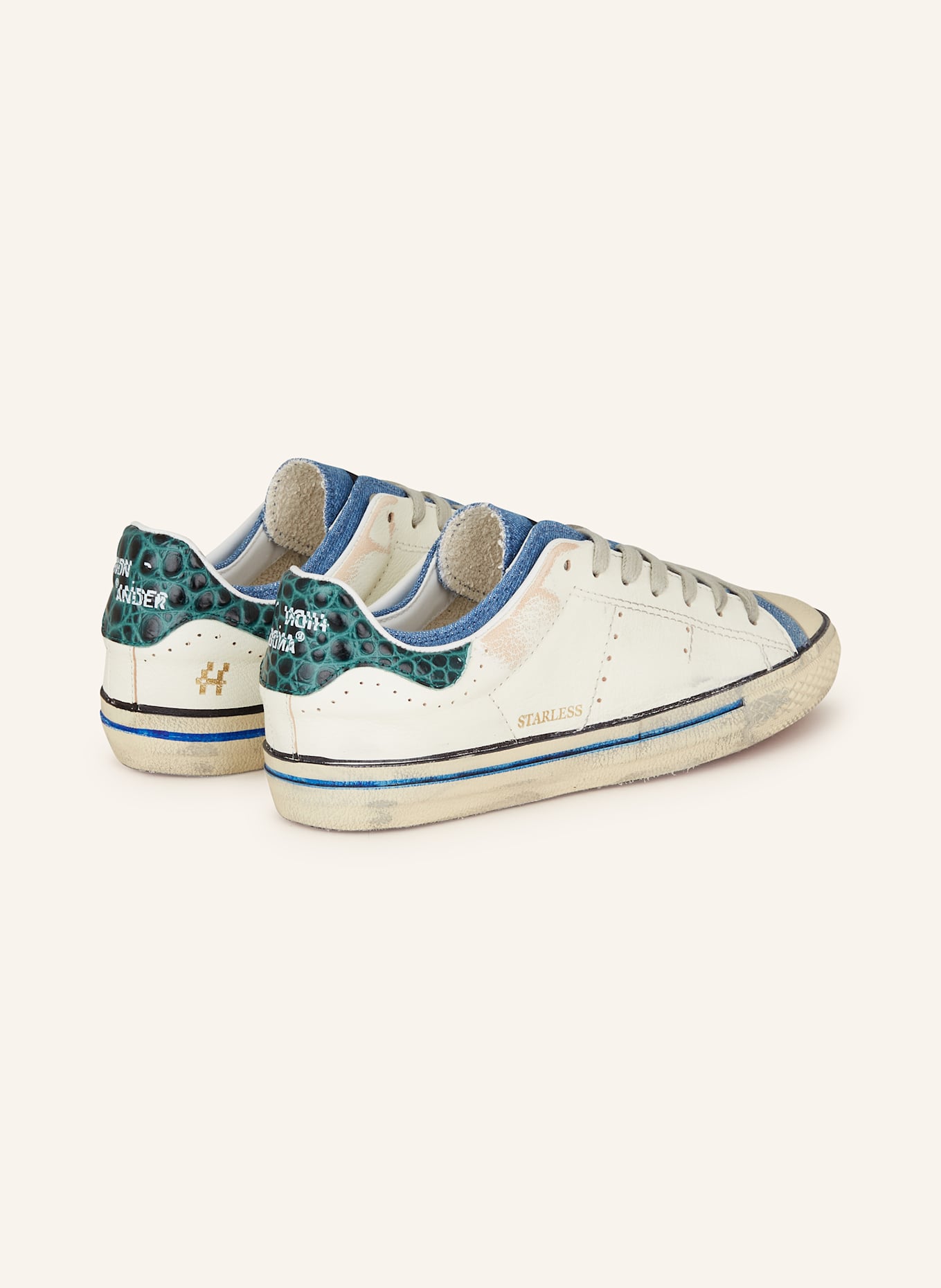 HIDN-ANDER Sneaker STARLESS LOW: BLAU / ECRU