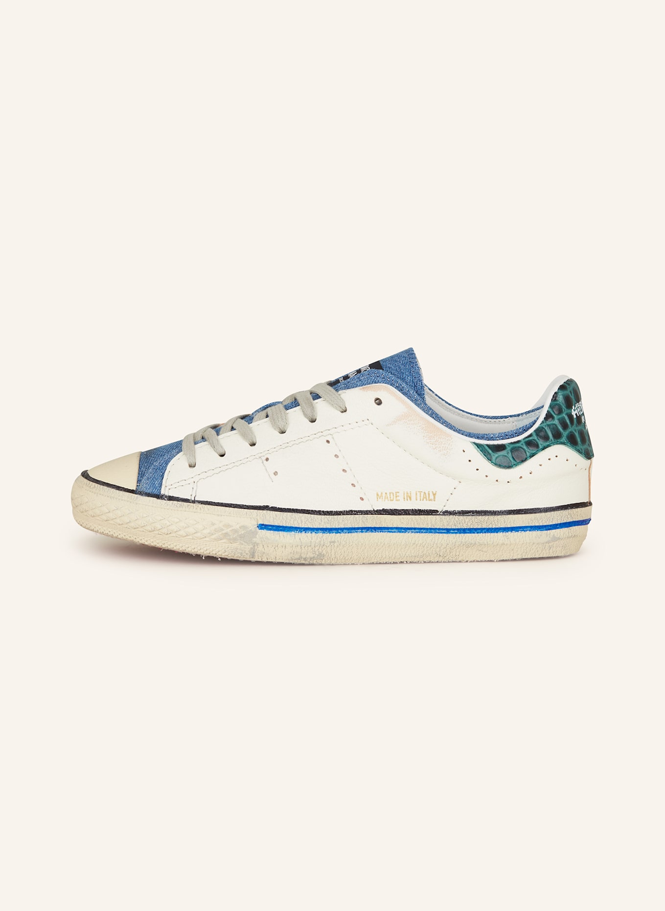 HIDN-ANDER Sneaker STARLESS LOW: BLAU / ECRU